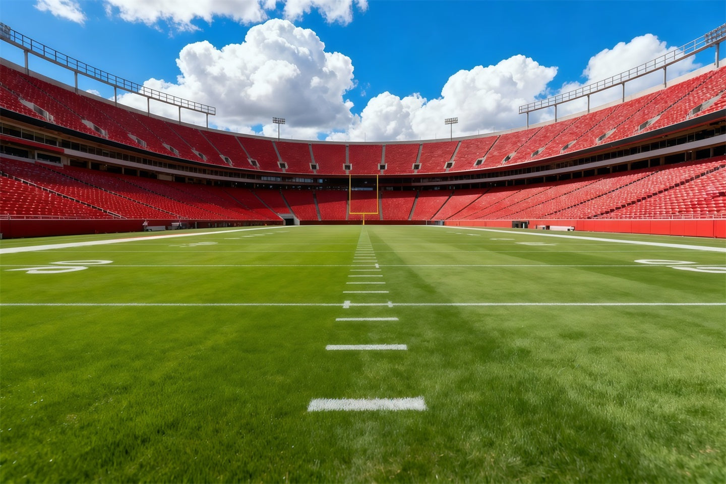 Football Field Backdrop Red Seat Stadium Daylight Sports Theme Backdrop UK LXX61-229