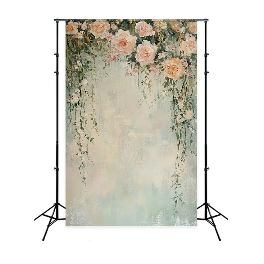 Studio Portrait Backdrops Romantic Blush Rose Cascades Portrait Backdrop Ideas UK LXX61-23