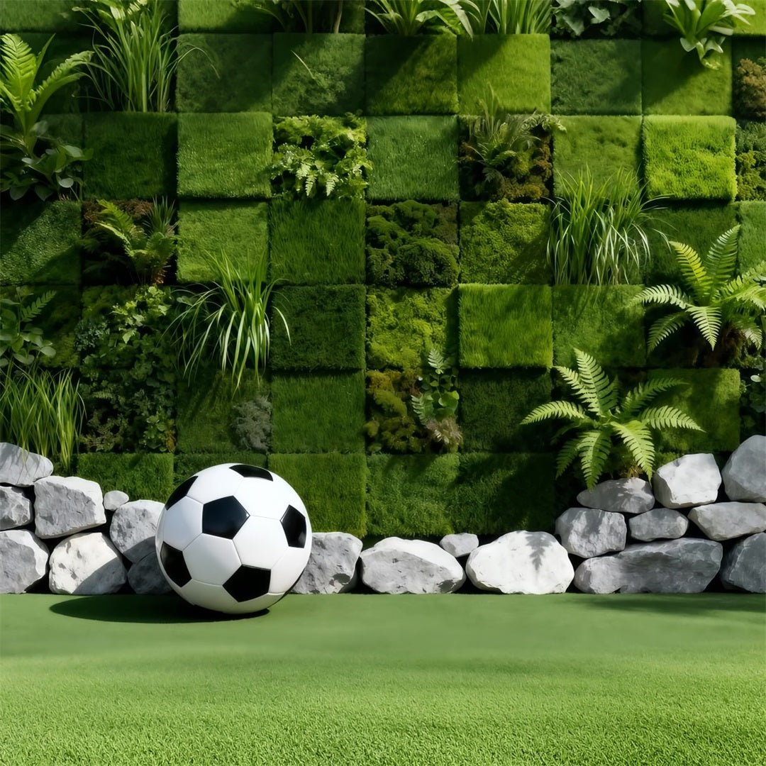 Soccer Photography Backdrop Moss Wall Green Texture Sports Backdrops For Photography UK LXX61-230