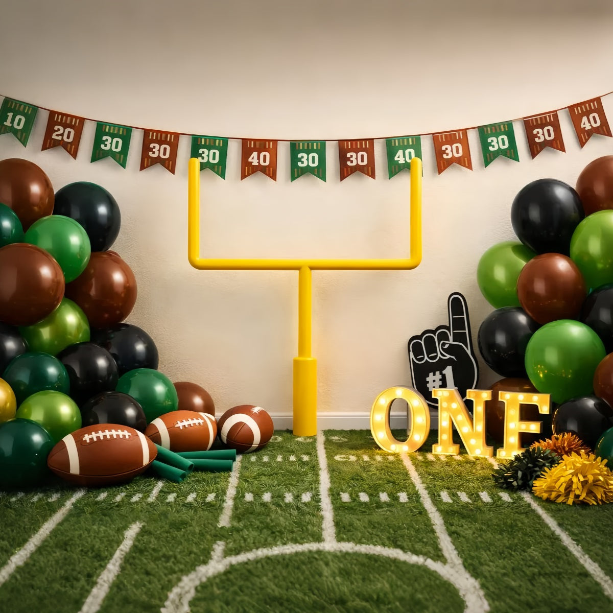 Football Photography Backdrop First Birthday Goalpost Party Sports Photo Backdrops UK LXX61-232