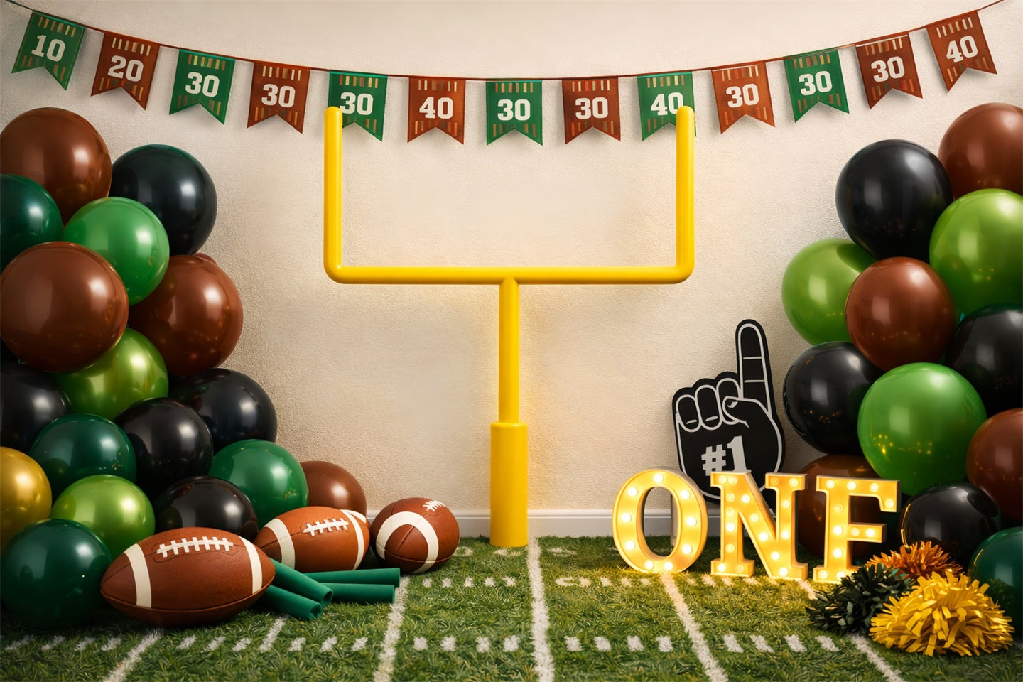 Football Photography Backdrop First Birthday Goalpost Party Sports Photo Backdrops UK LXX61-232