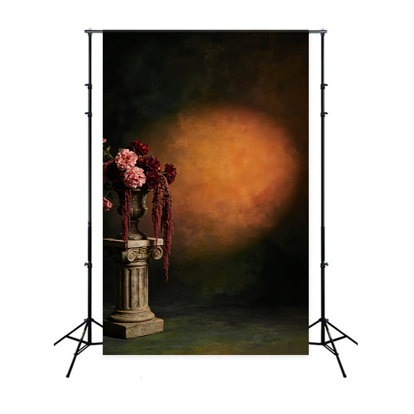 Portrait Backdrop Moody Amber Shadow Flower Professional Portrait Backdrops UK LXX61-3