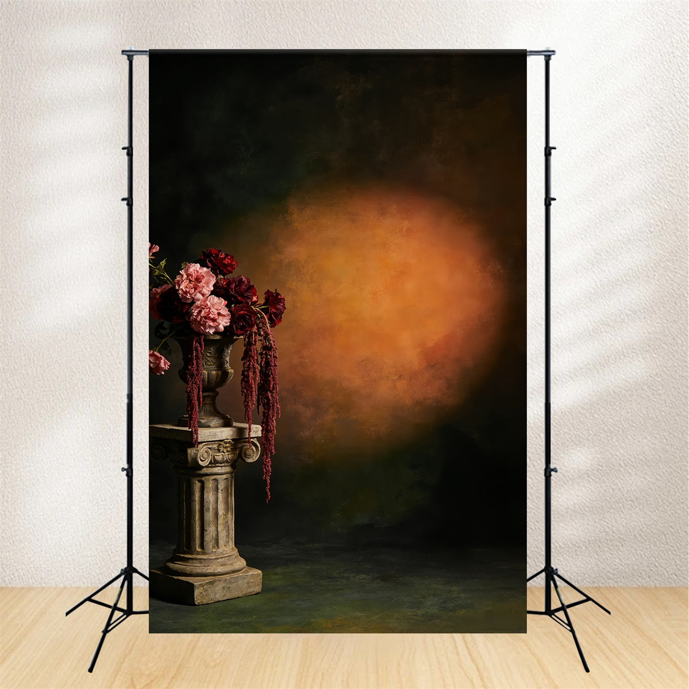 Portrait Backdrop Moody Amber Shadow Flower Professional Portrait Backdrops UK LXX61-3
