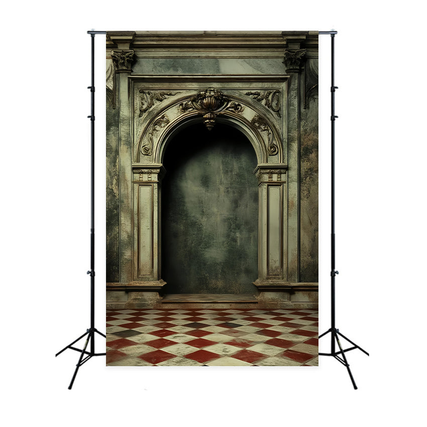 Portrait Photo Backdrop Baroque Archway Marble Interior Vintage Backdrop UK LXX61-30