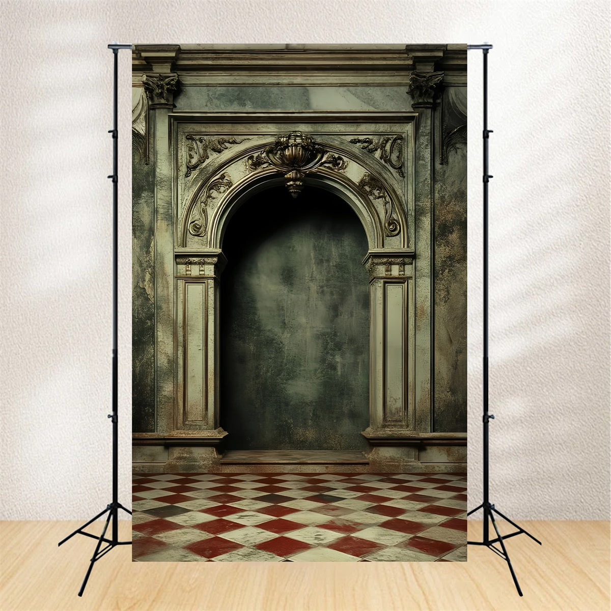 Portrait Photo Backdrop Baroque Archway Marble Interior Vintage Backdrop UK LXX61-30