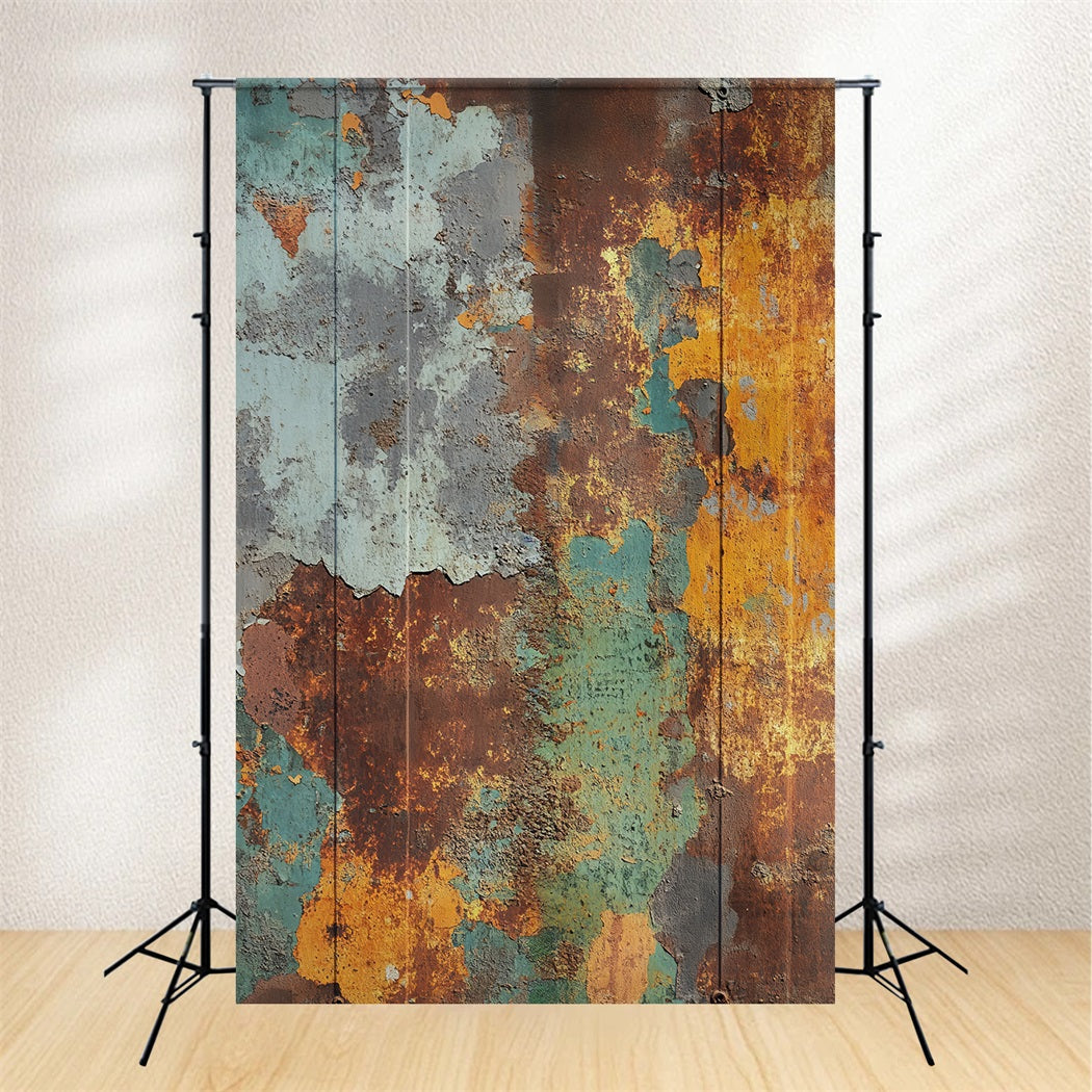 Professional Portrait Backdrops Rustic Patina Peeling Paint Concrete Photo Backdrop UK LXX61-33