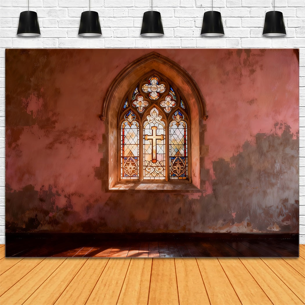 Church Easter Photo Backdrop Ideas Church Stained Glass Cross 10x10 Easter Backdrops UK LXX61-41