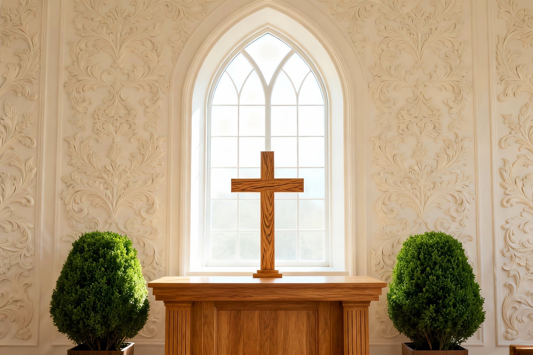 Church Easter Backdrop Classic Altar Cross Arched Window Easter Backdrop 10x10 UK LXX61-44