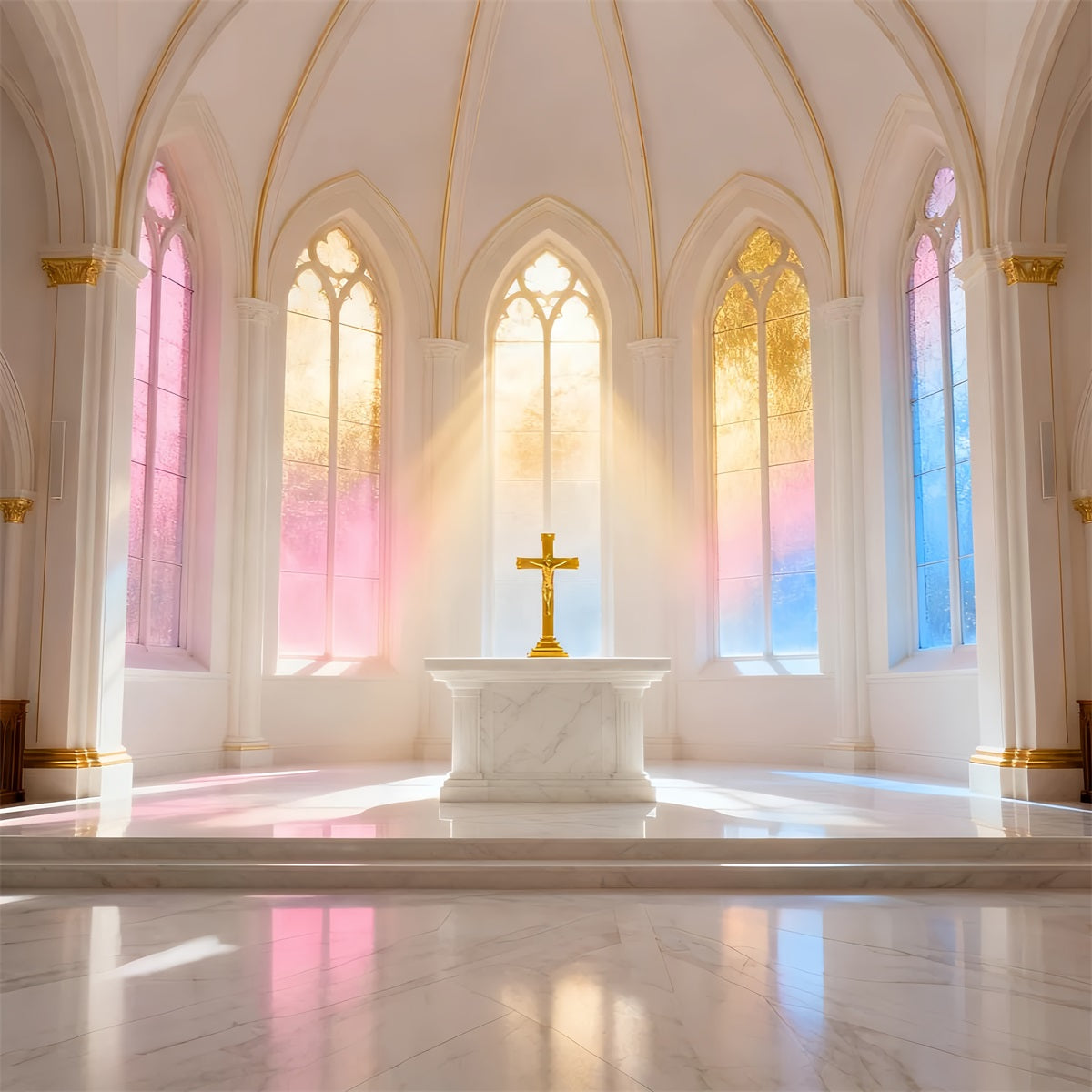 Church Easter Photo Backdrop Ideas Pastel Radiant Church Cross Easter Backdrop 8x8 UK LXX61-49