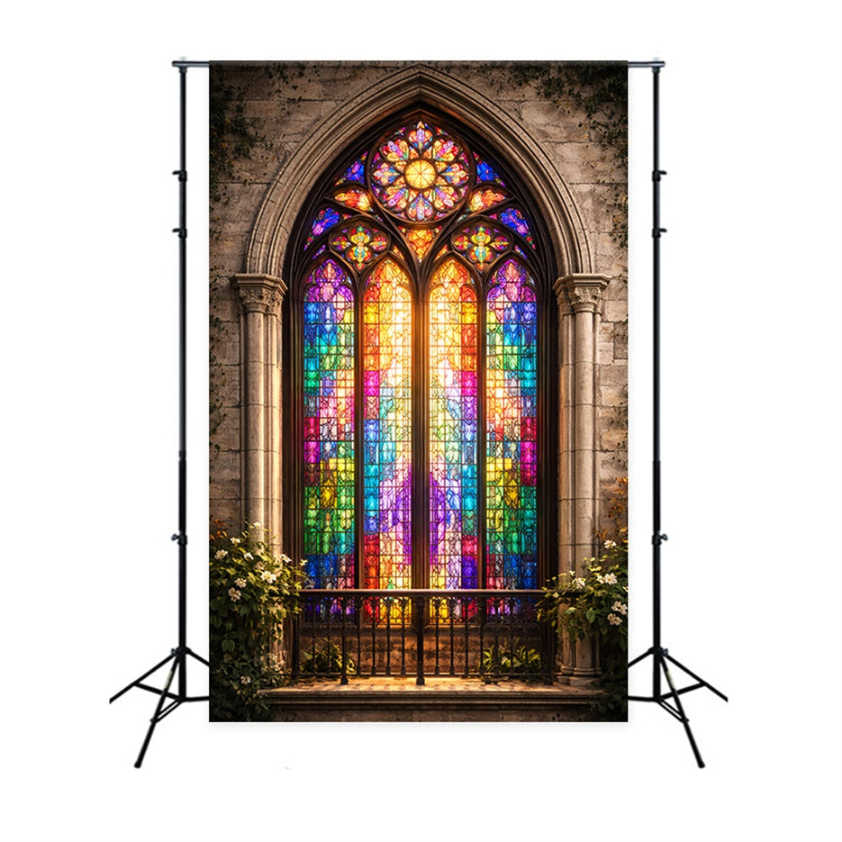 Easter Backdrop Ideas For Church Radiant Gothic Stained Glass Window Easy Easter Backdrop UK LXX61-51