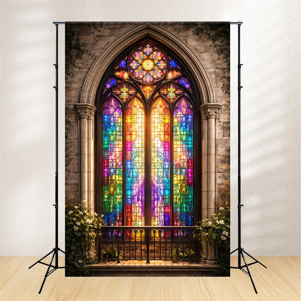 Easter Backdrop Ideas For Church Radiant Gothic Stained Glass Window Easy Easter Backdrop UK LXX61-51