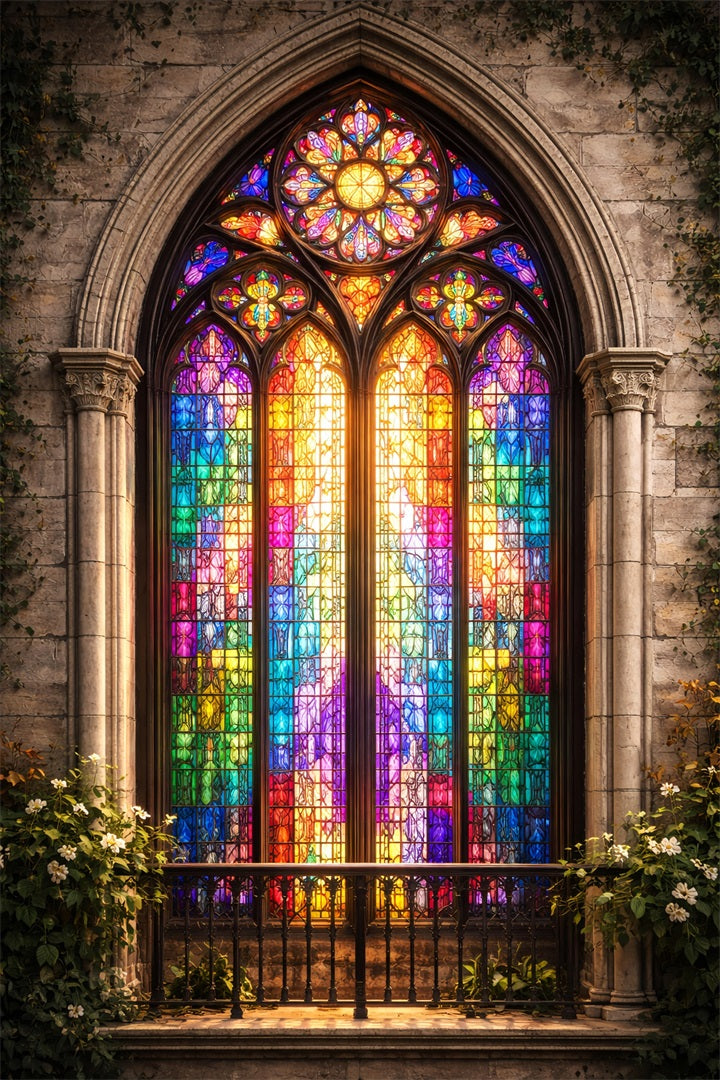Easter Backdrop Ideas For Church Radiant Gothic Stained Glass Window Easy Easter Backdrop UK LXX61-51