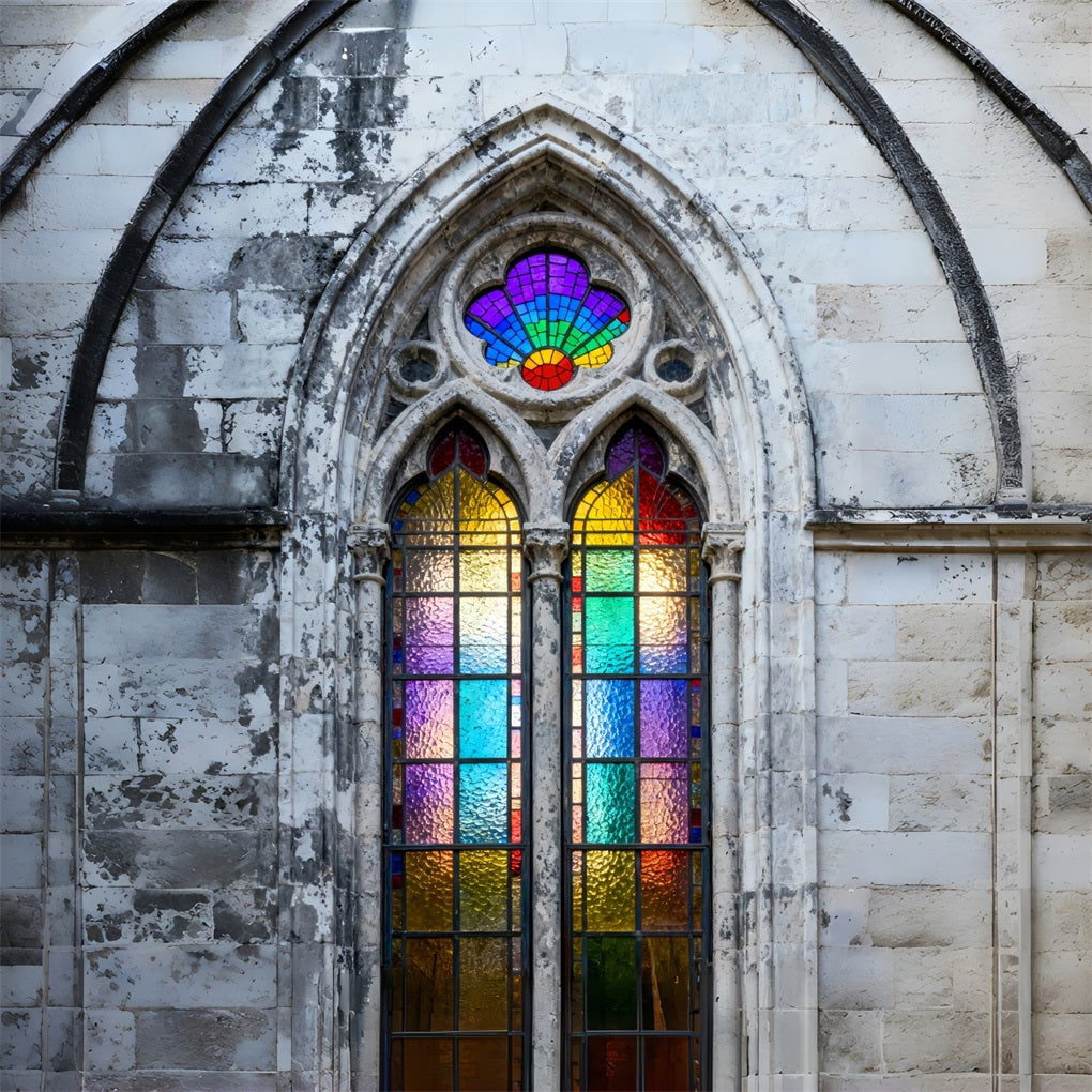 Easter Backdrop Ideas For Church Vintage Stone Church Rainbow Glass Easy Easter Backdrop UK LXX61-52