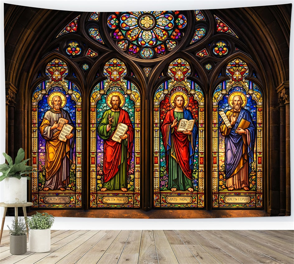 Church Easter Backdrop Ideas Saint Apostles Cathedral Glass Photo Backdrop For Easter UK LXX61-54