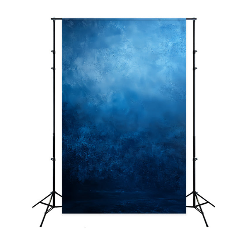 Portrait Photo Backdrop Deep Blue Clouded Texture School Portrait Backdrop UK LXX61-7