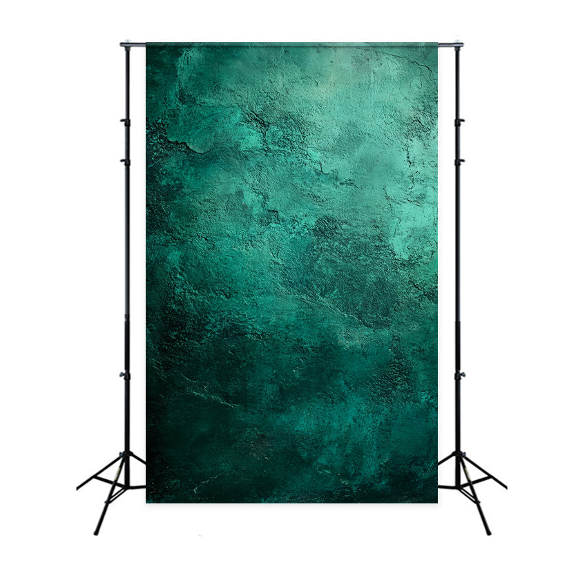 School Portrait Backdrop Emerald Aged Plaster Wall Dark Green Backdrop UK LXX61-8