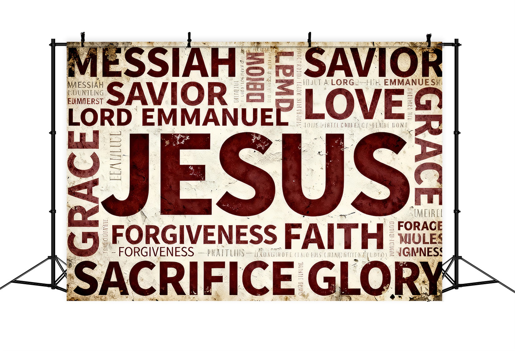Religious Easter Photo Backdrop Jesus Faith Typography Easter Photo Booth Backdrop Ideas UK LXX61-85