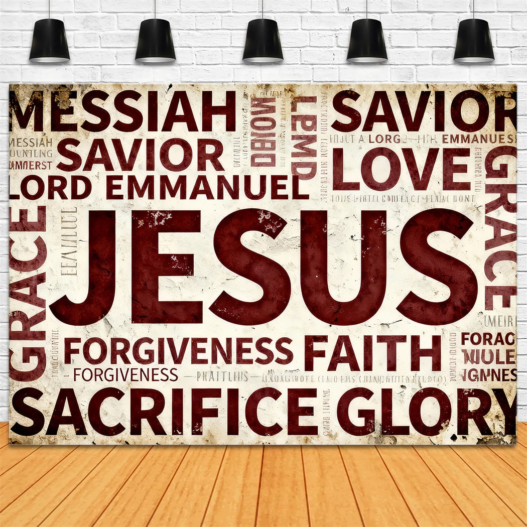 Religious Easter Photo Backdrop Jesus Faith Typography Easter Photo Booth Backdrop Ideas UK LXX61-85