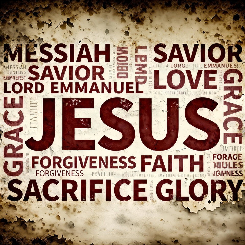 Religious Easter Photo Backdrop Jesus Faith Typography Easter Photo Booth Backdrop Ideas UK LXX61-85