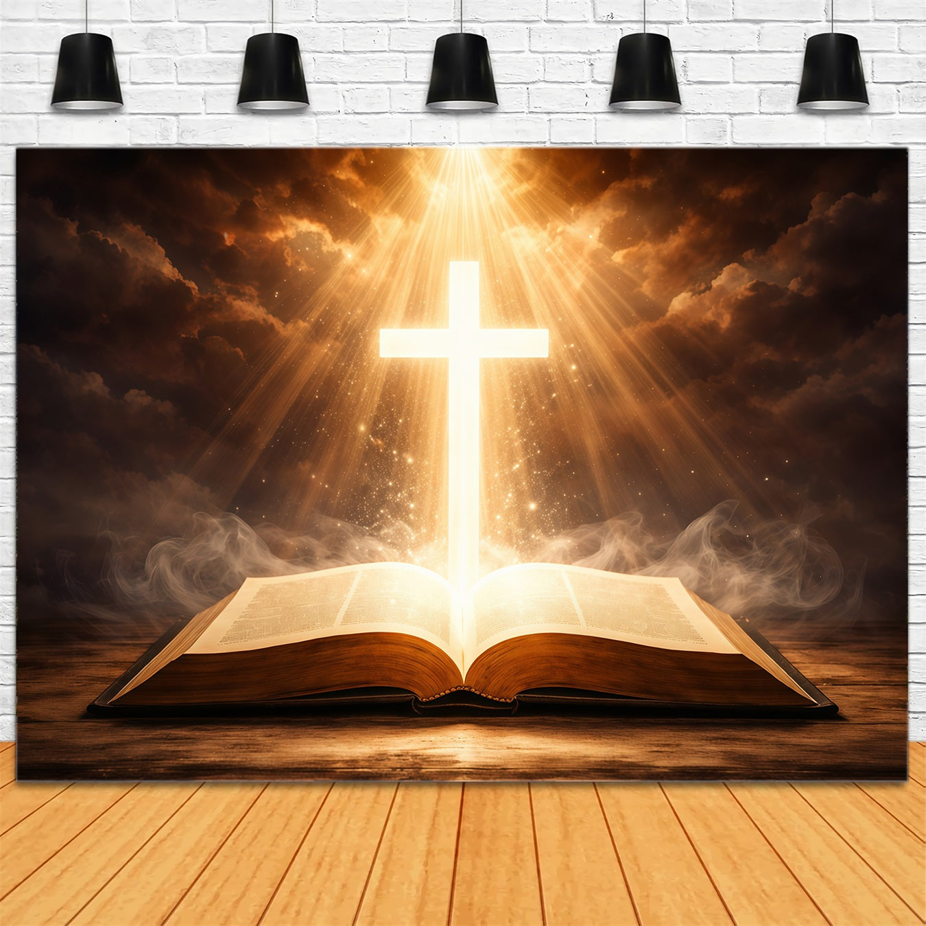 Church Easter Backdrop Radiant Cross Holy Scripture Glow Easter Backdrop Ideas UK LXX62-36