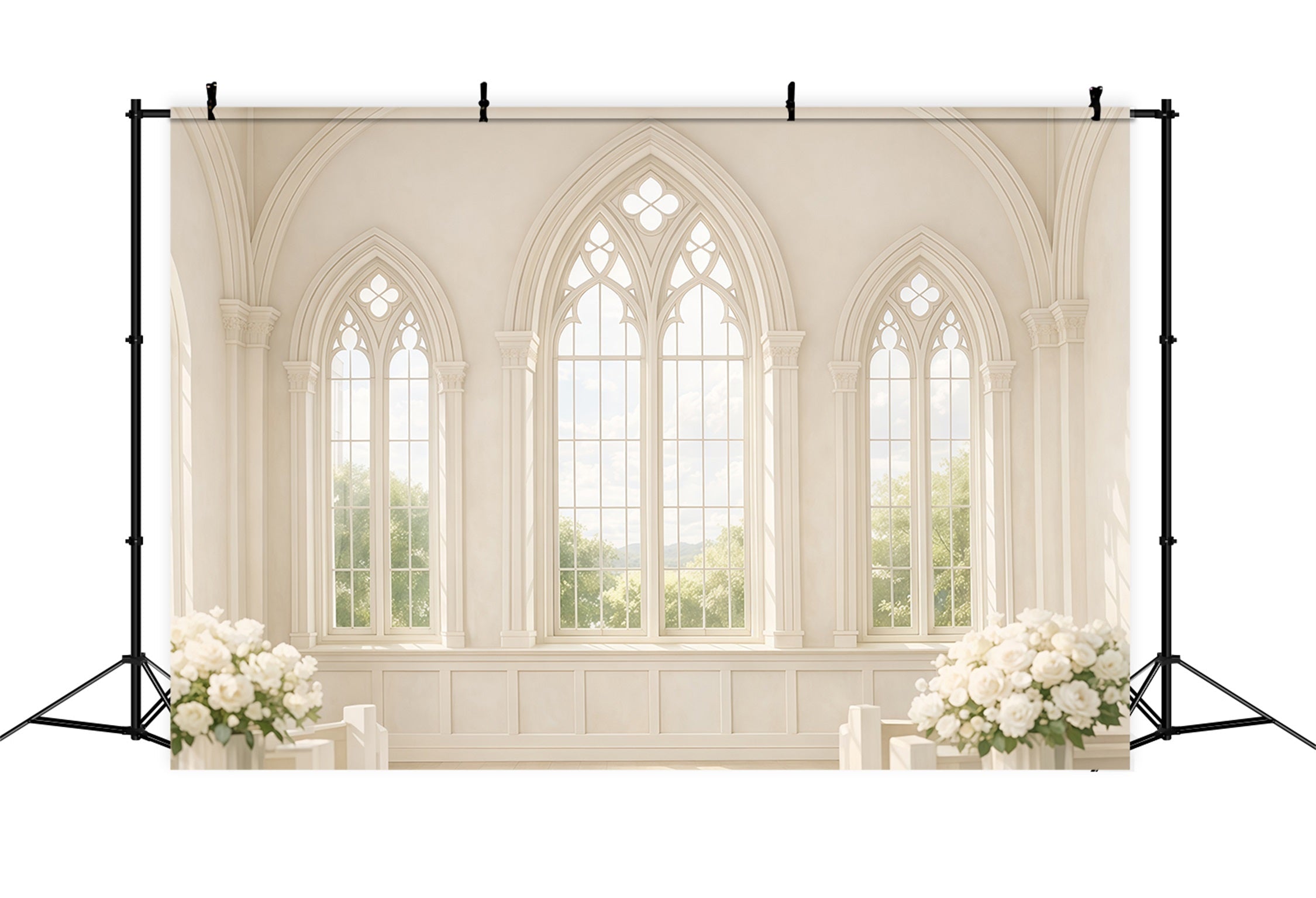 Church Easter Photo Backdrop Ideas Sunlit Gothic Window Interior Easter Picture Backdrops UK LXX62-42