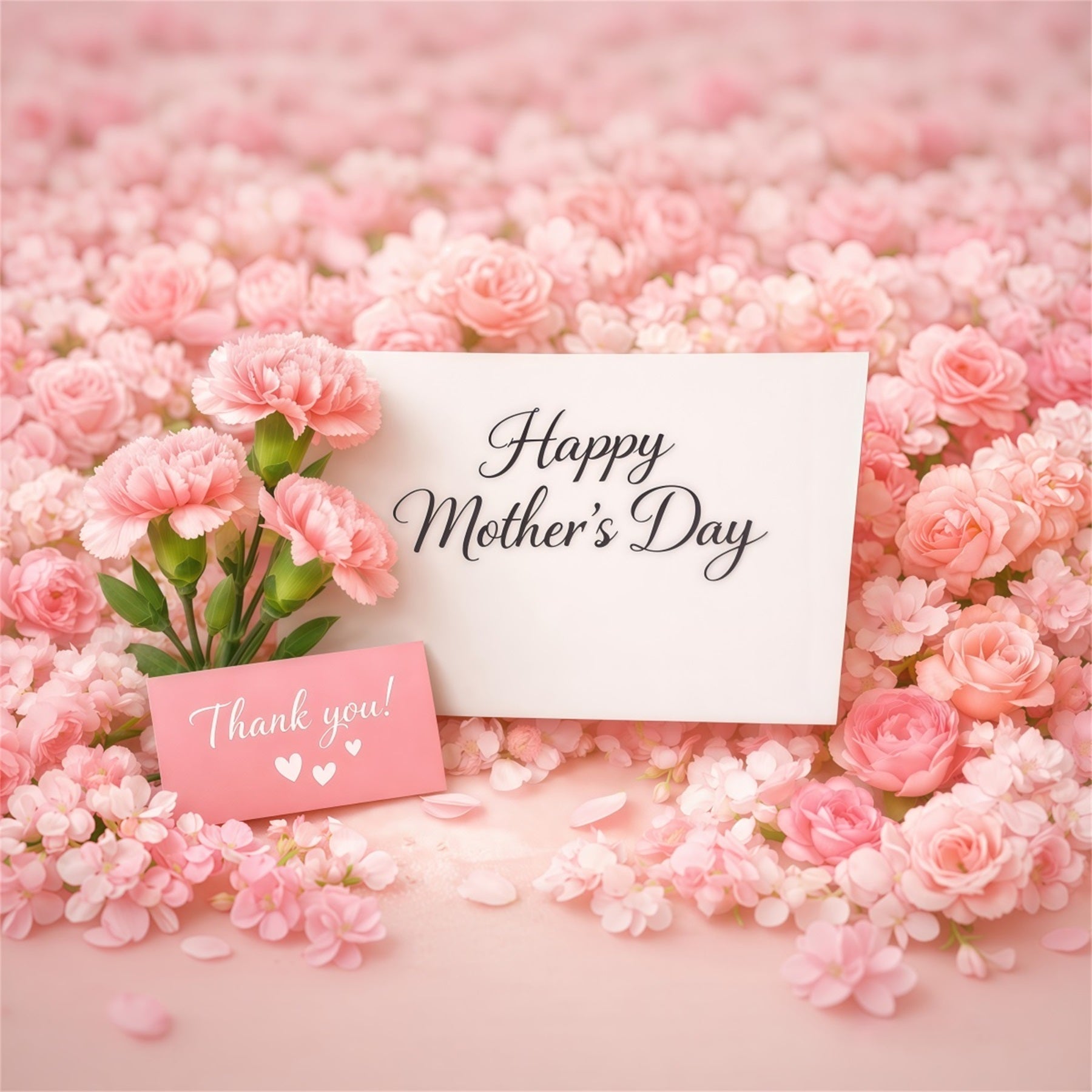Mom Letters Mother's Day Backdrop Pink Floral Card Greeting Backdrop For Mother's Day UK LXX63-28