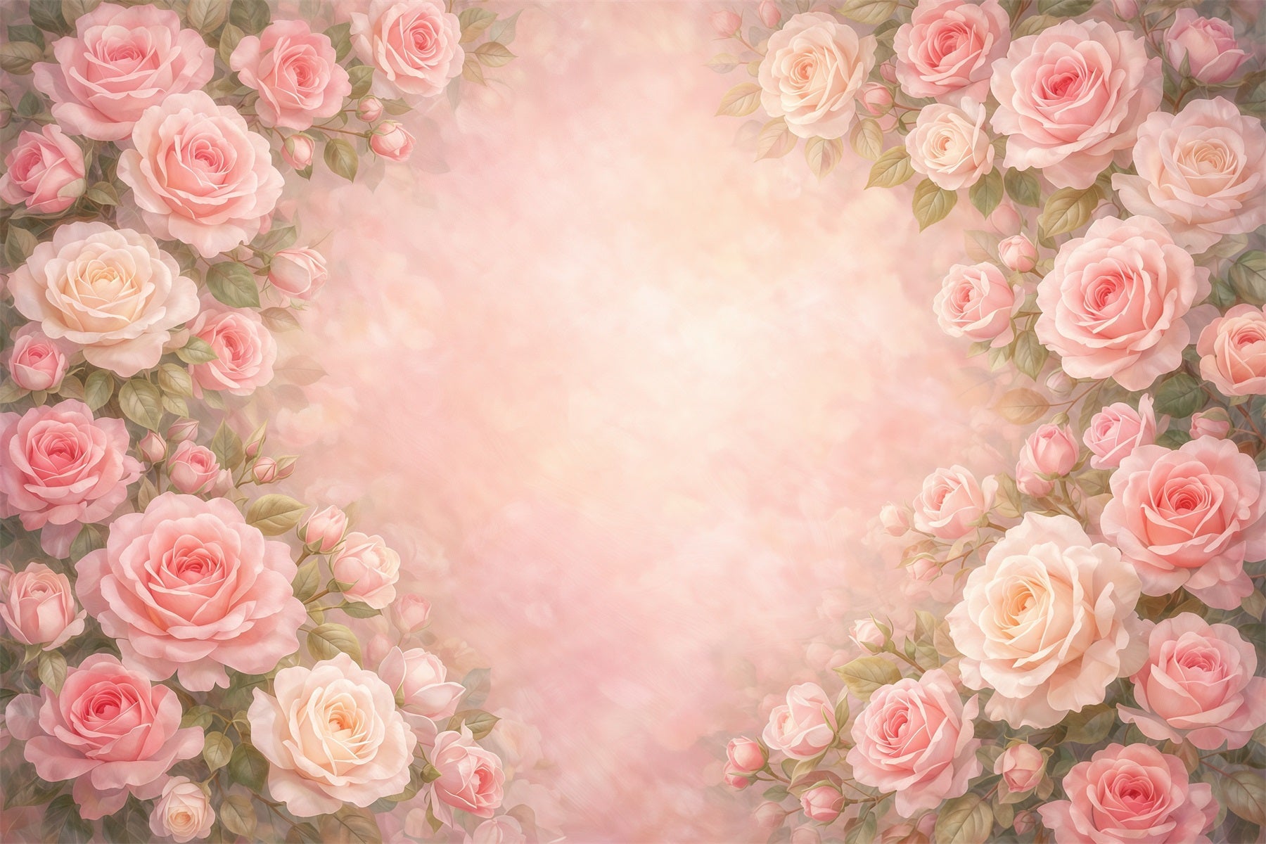 Dreamy Soft Focus Mother's Day Backdrop Soft Pink Rose Flower Mother's Day Photo Backdrops UK LXX63-34