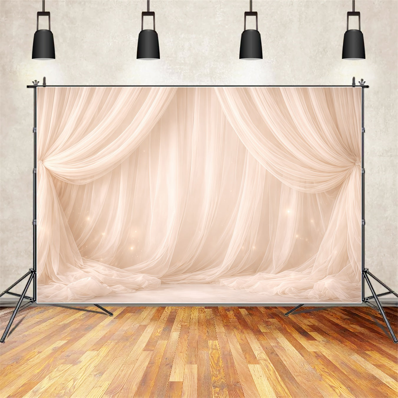Dreamy Soft Focus Mother's Day Backdrop Champagne Drape Sparkle Lights Mother's Day Photo Backdrops UK LXX63-36