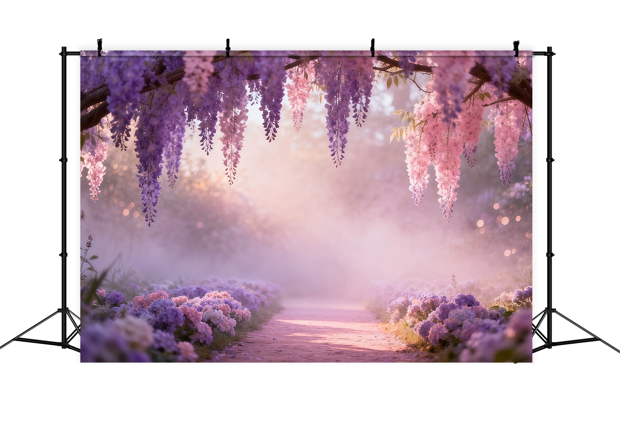 Lavender Bouquet Mother's Day Backdrop Dreamy Wisteria Hanging Blossom Backdrop Mothers Day UK LXX63-46