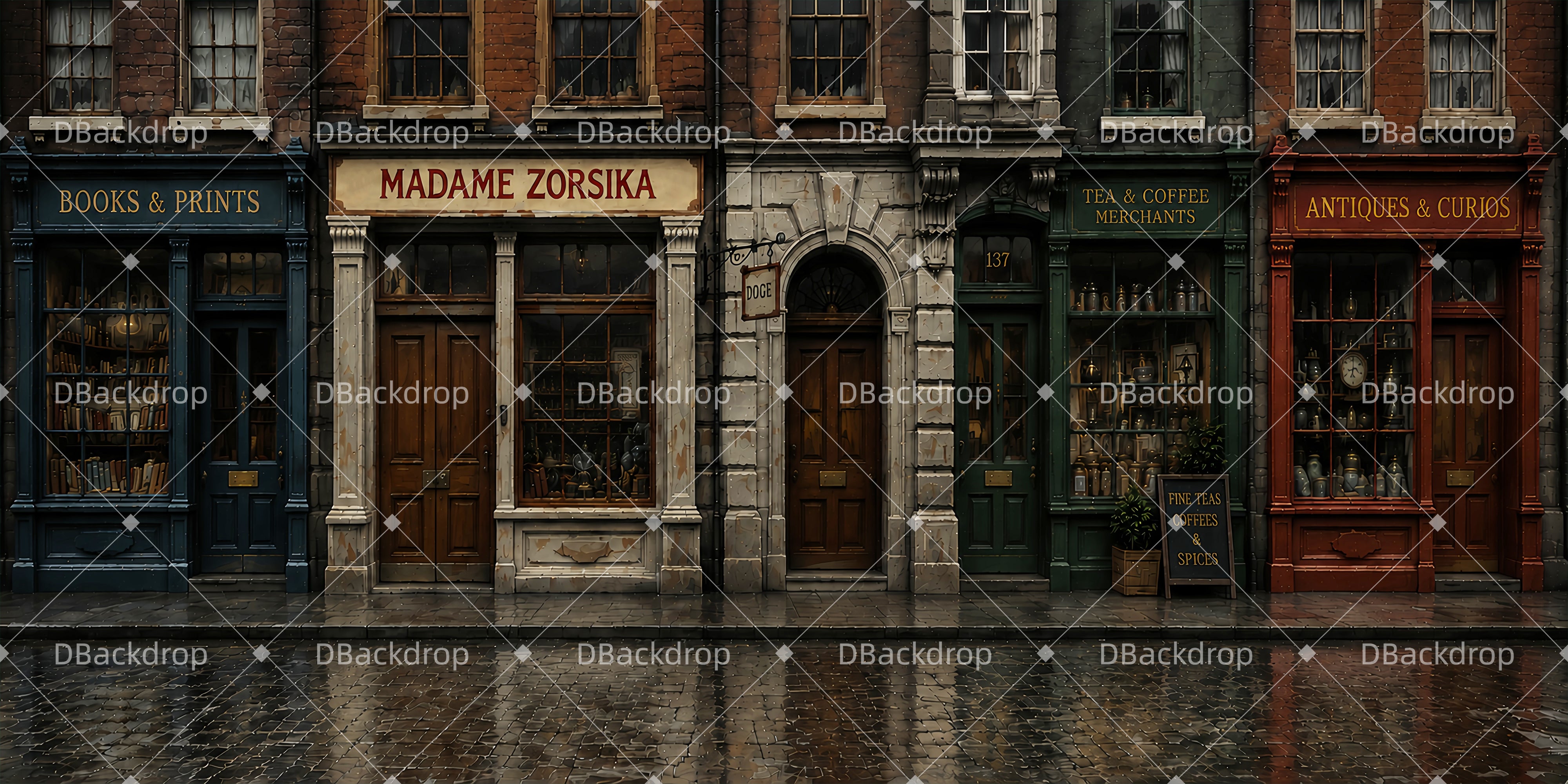 Backdrop For Theater Rainy Hollywood Street Stage Backdrops UK LXX65-T105