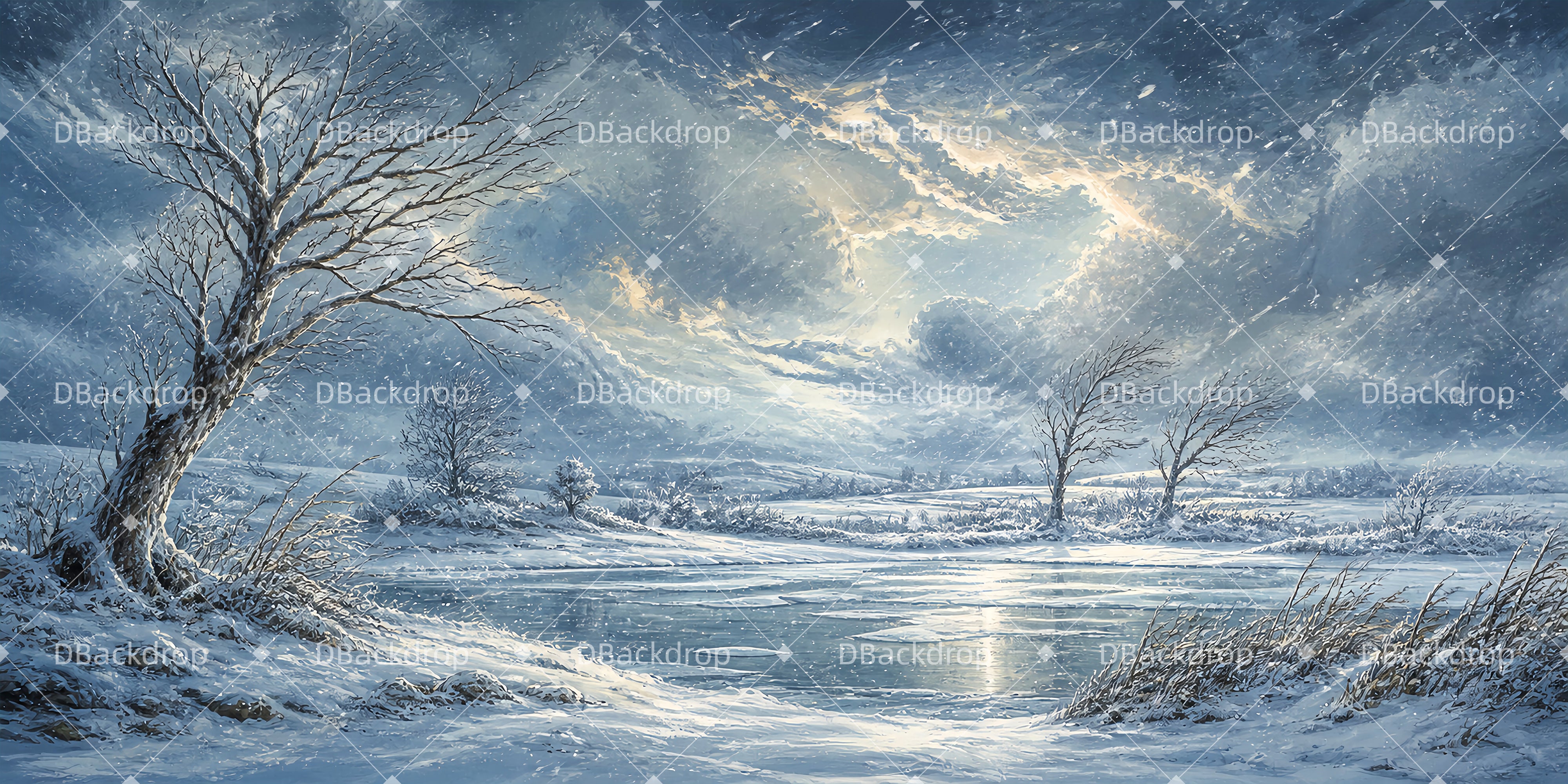Theater Backdrop Icy Country Landscape Stage Scenery Backdrops UK LXX65-T24