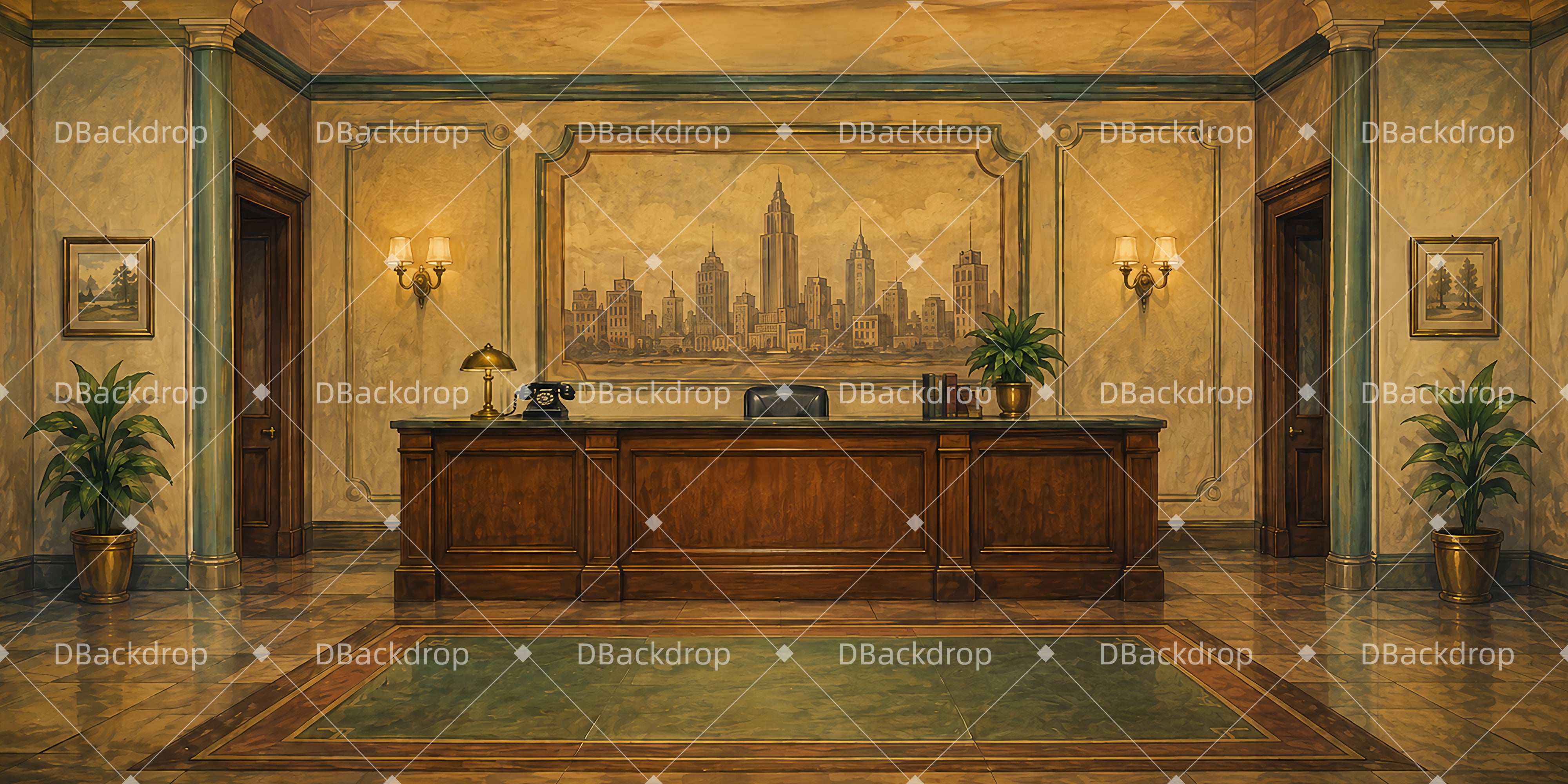 Theater Backdrops Classic Front Desk Large Stage Backdrops UK LXX65-T34