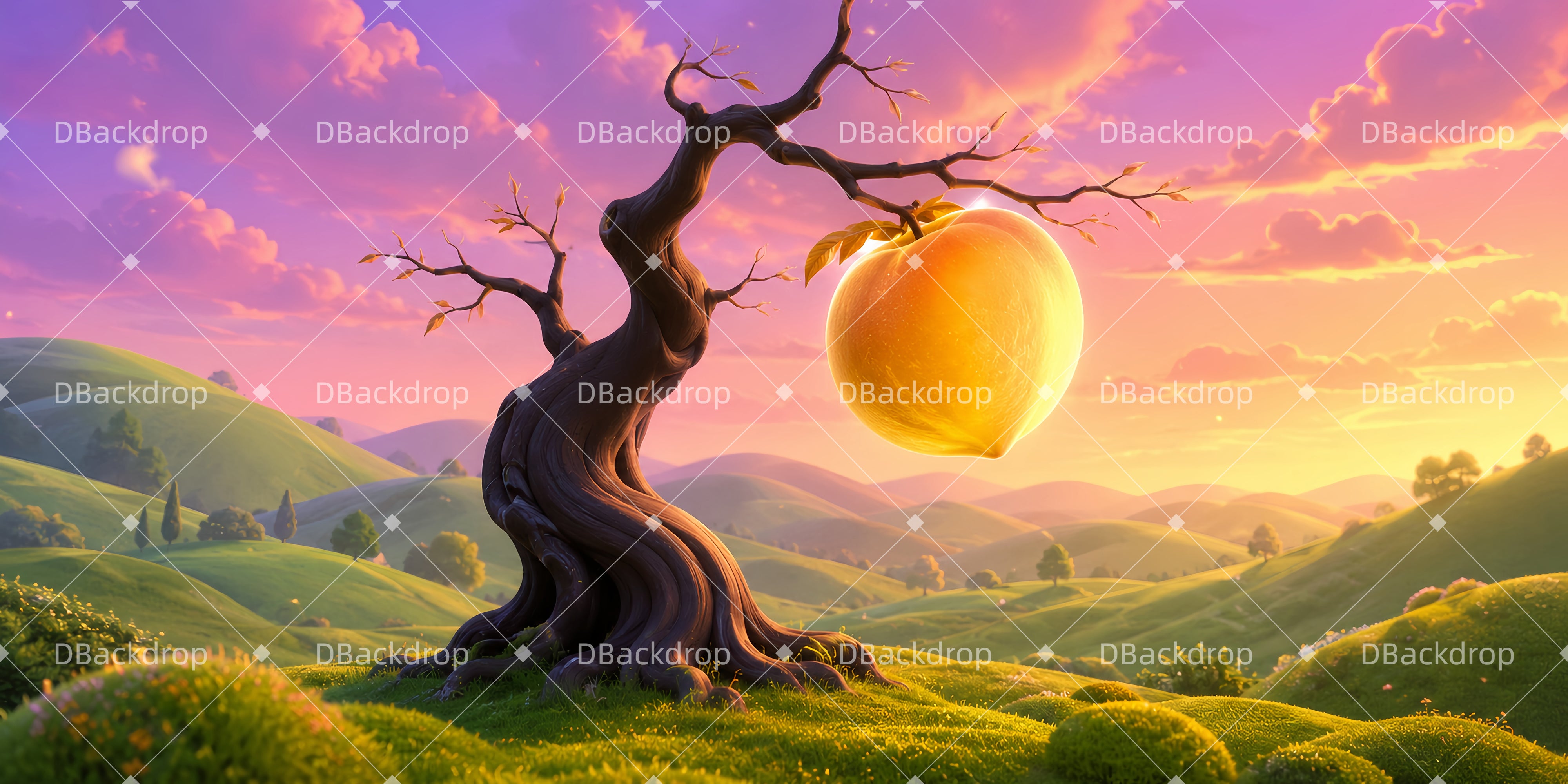 Performance Backdrops Sunset Peach Valley School Play Backdrops UK LXX65-T39