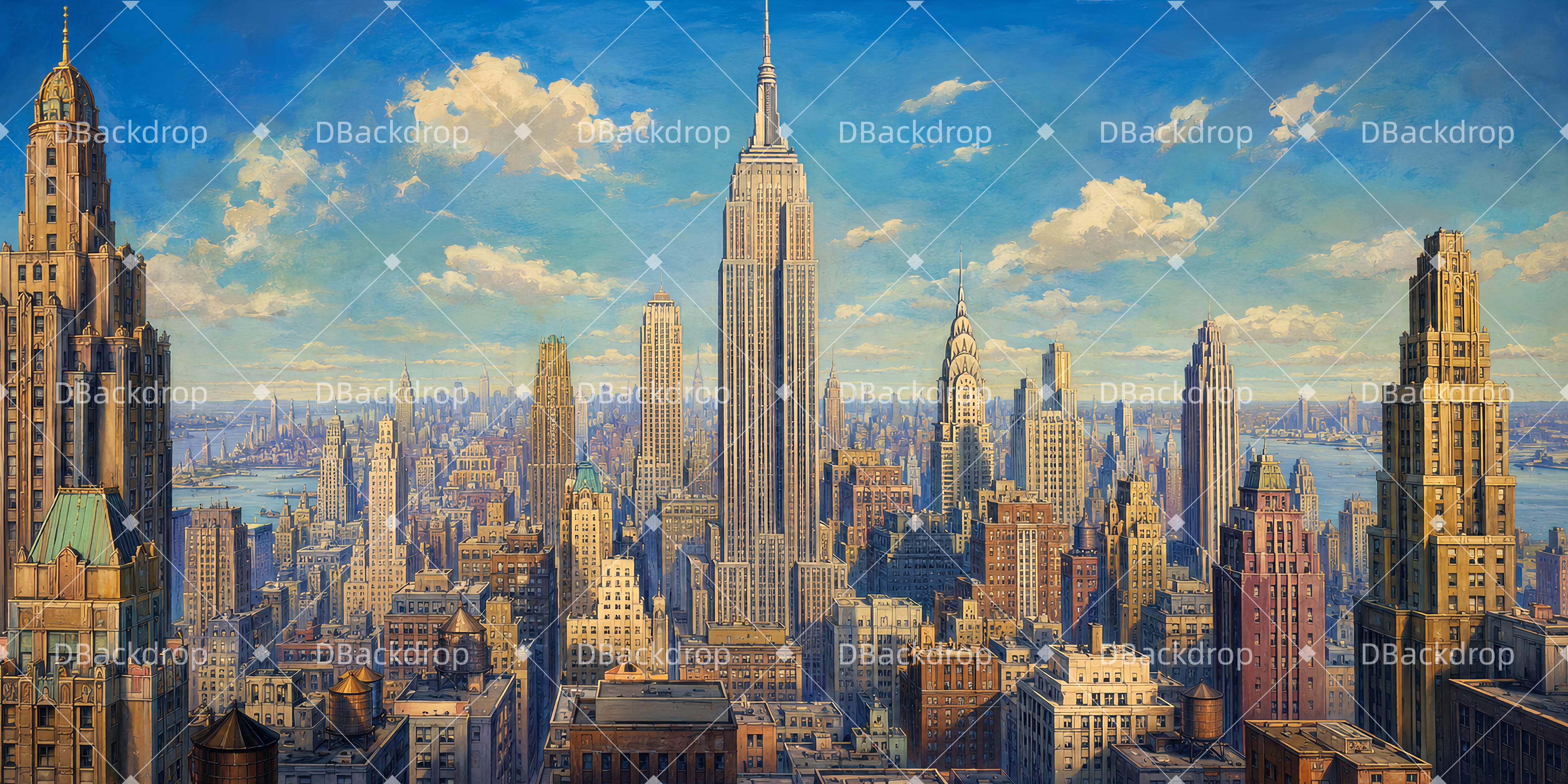 Stage Backdrop Ideas Manhattan Skyline View Movie Theater Backdrop UK LXX65-T49