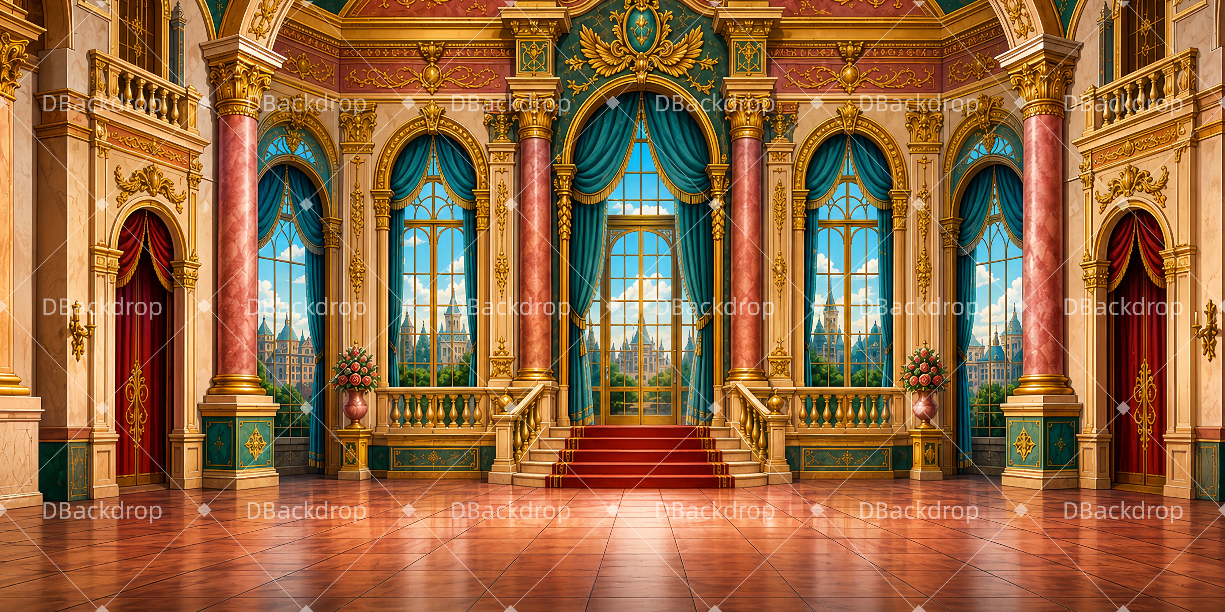 Dance Recital Backdrop Opulent Palace Hall Stage Backdrops UK LXX65-T73