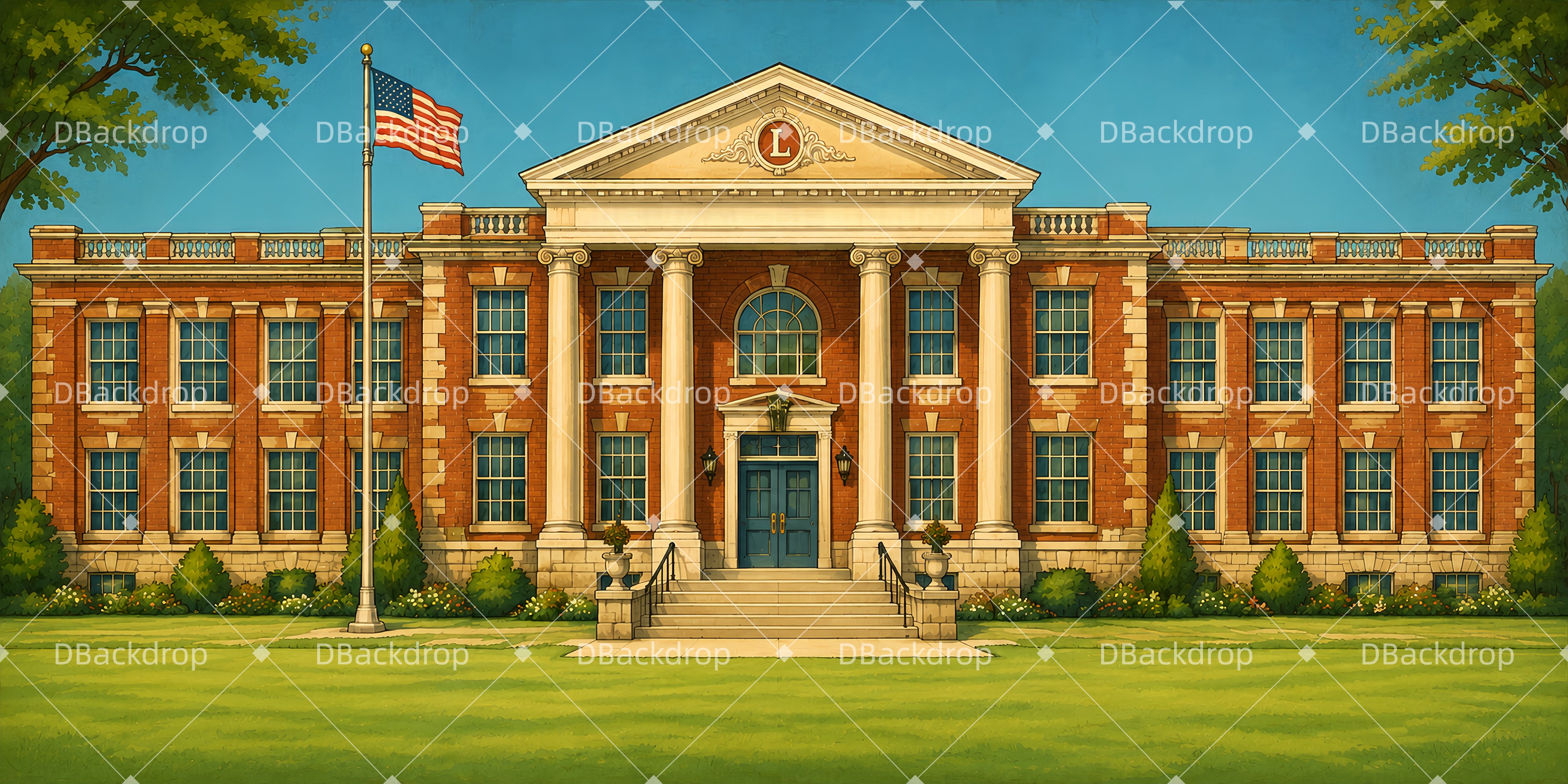 Performance Backdrop Classic High School Theater Backdrops UK LXX65-T82