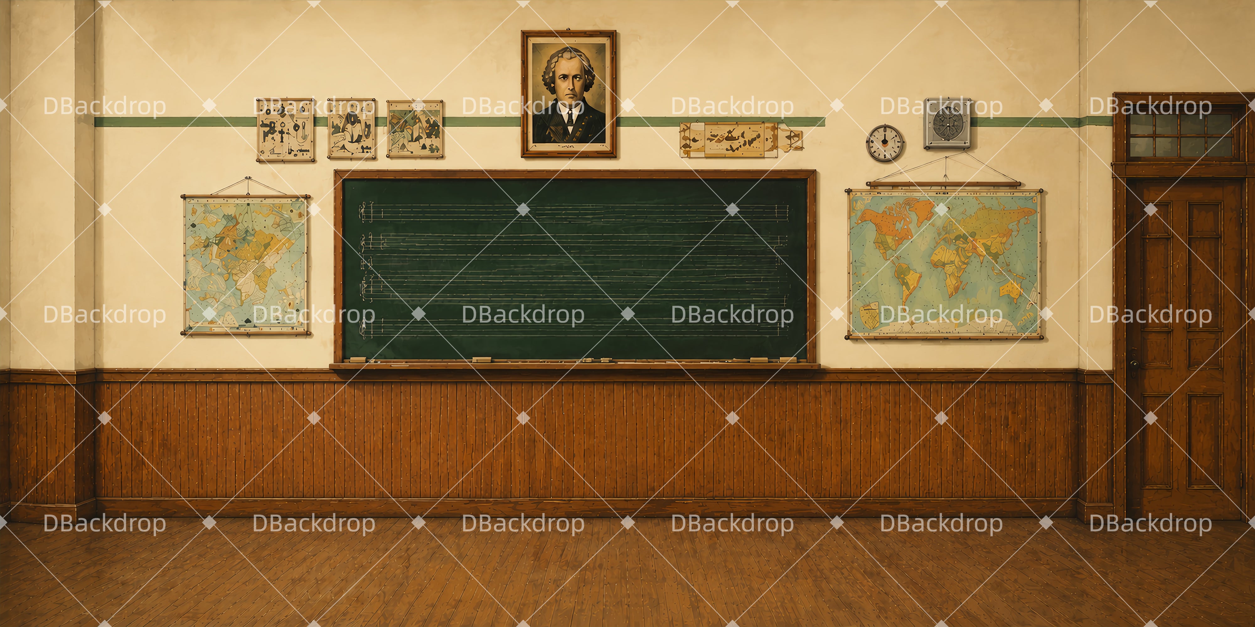 Stage Backdrop Vintage Music Classroom Cheap Theater Backdrops UK LXX65-T86