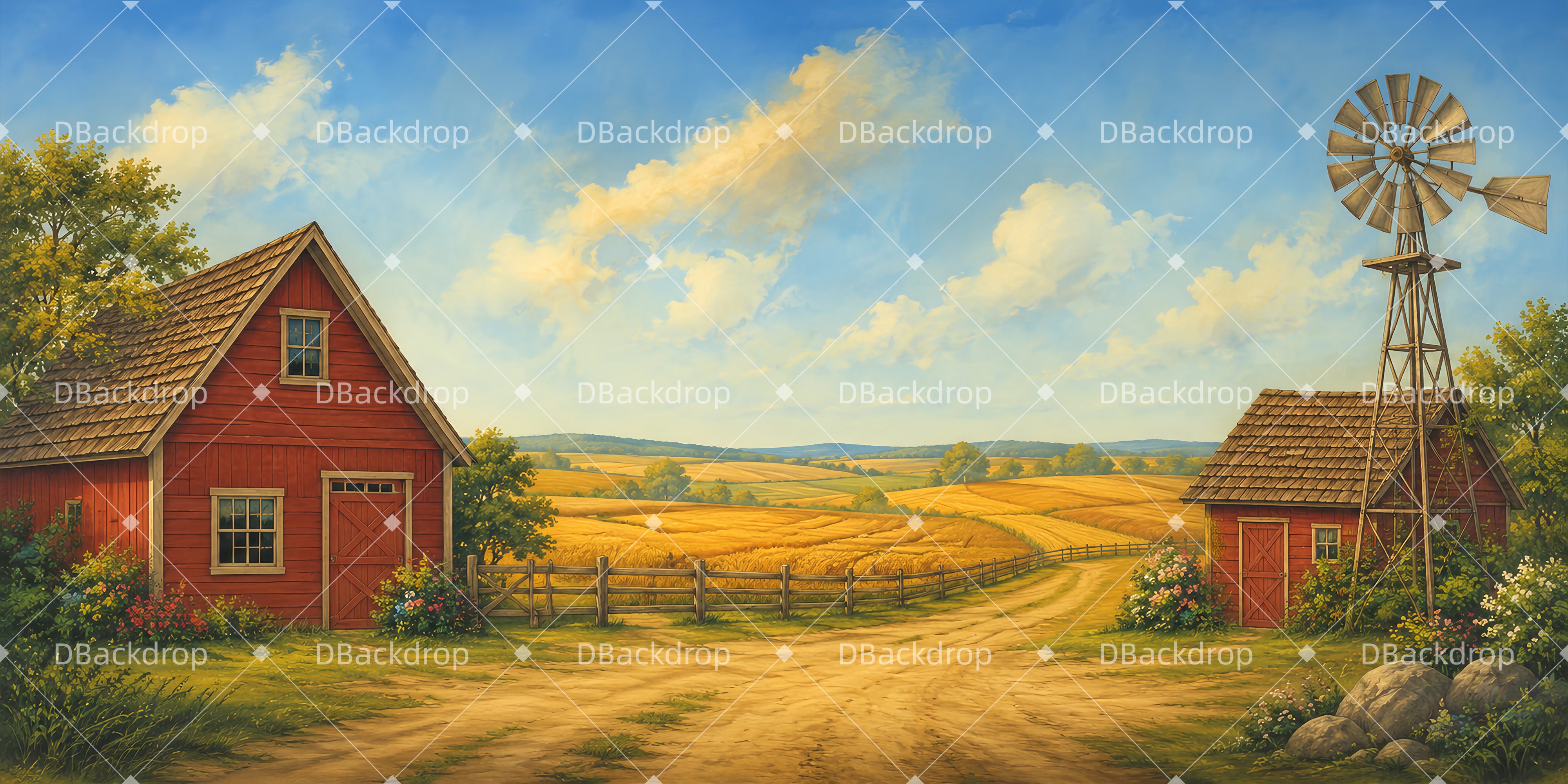 Theater Backdrop Golden Farm Fields Stage Backdrop Ideas UK LXX65-T91