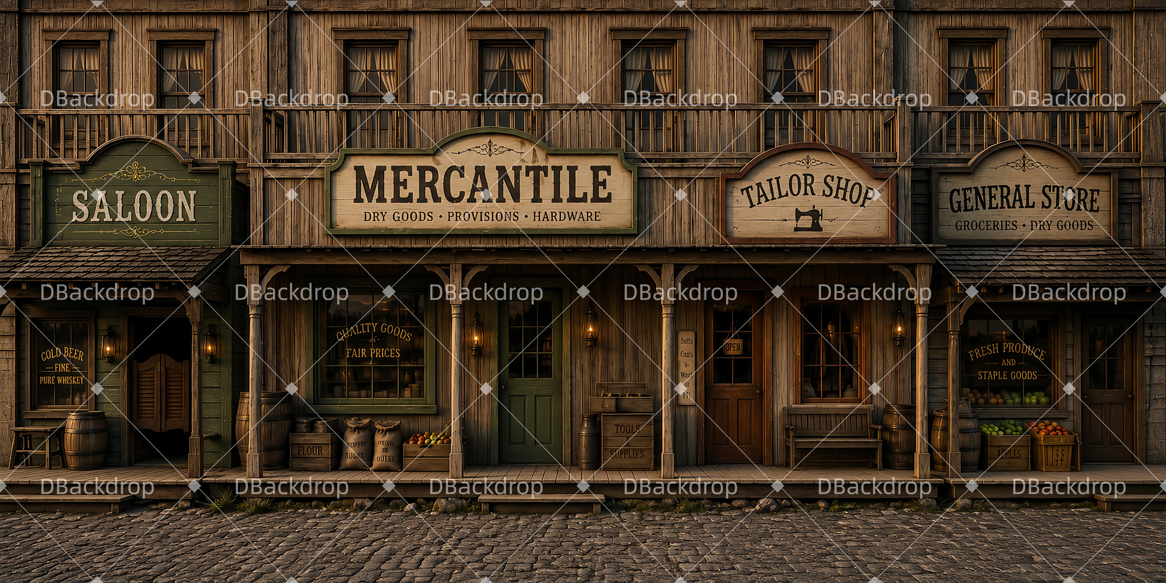 Movie Theater Backdrop Frontier Town Street School Play Backdrops UK LXX65-T98