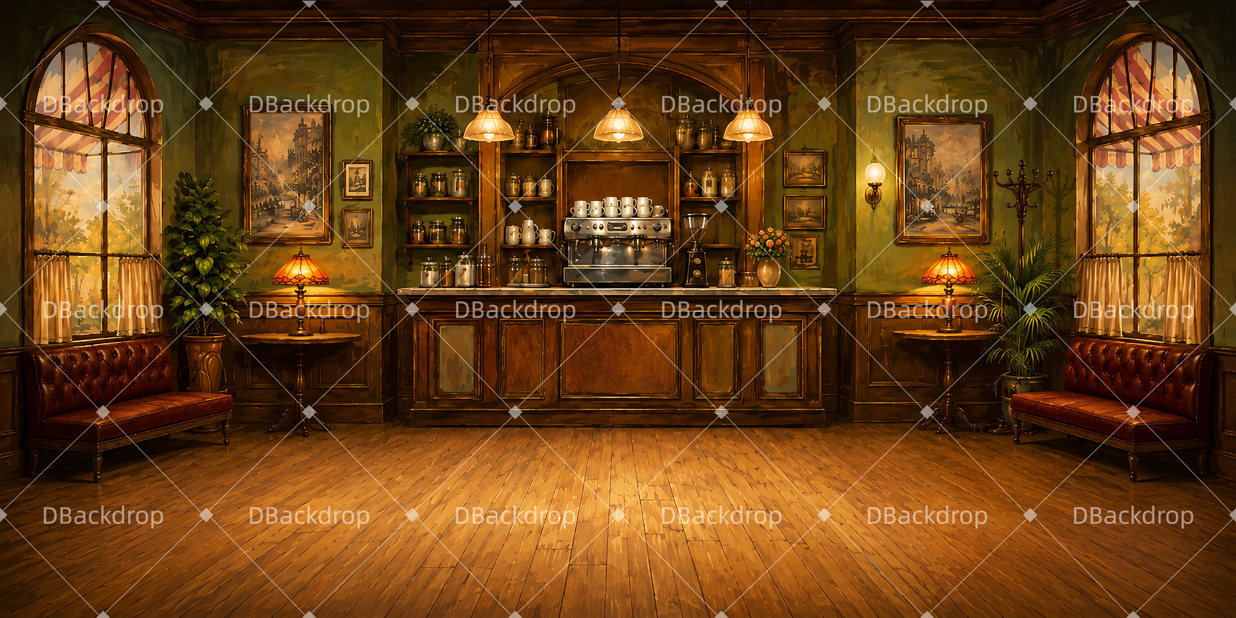 School Play Backdrop Coffee Shop Performance Backdrops UK LXX66-T106