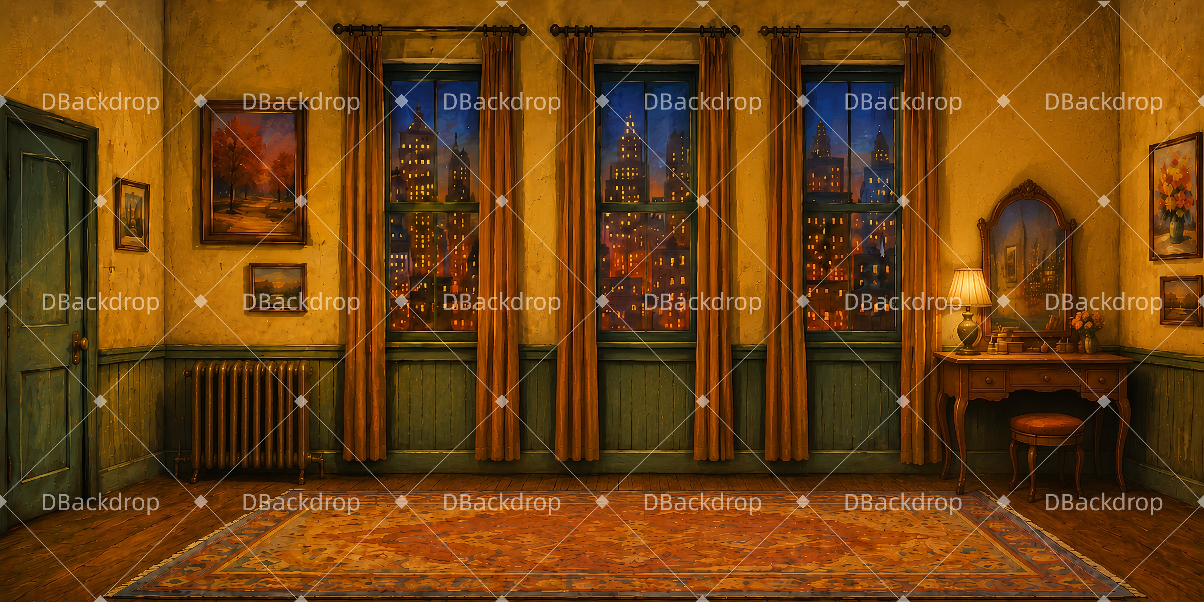 School Play Backdrops Apartment Room Theater Stage Backdrops UK LXX66-T108