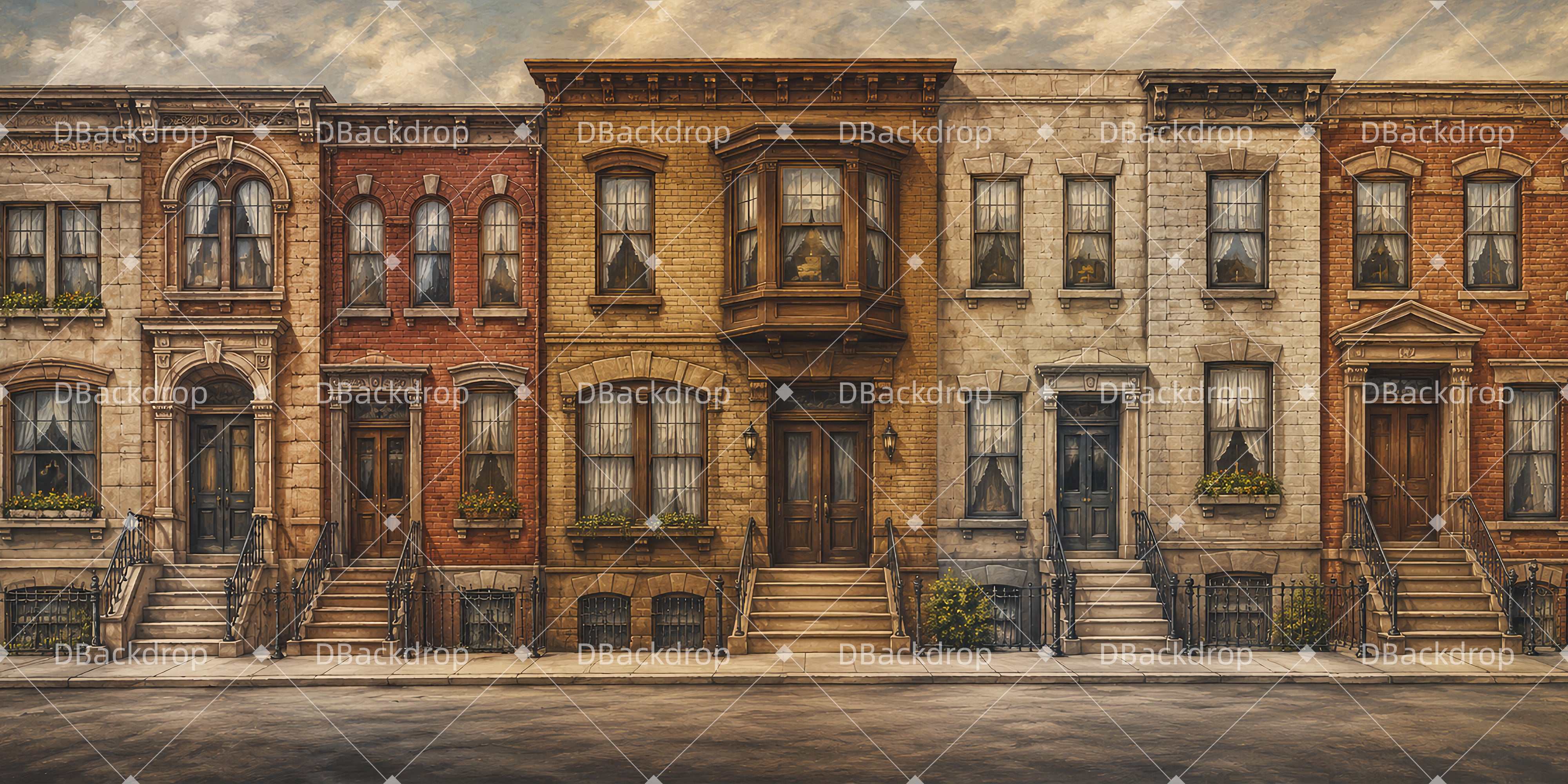 Theater Stage Backdrop Residential Block UK Performance Backdrop LXX66-T119
