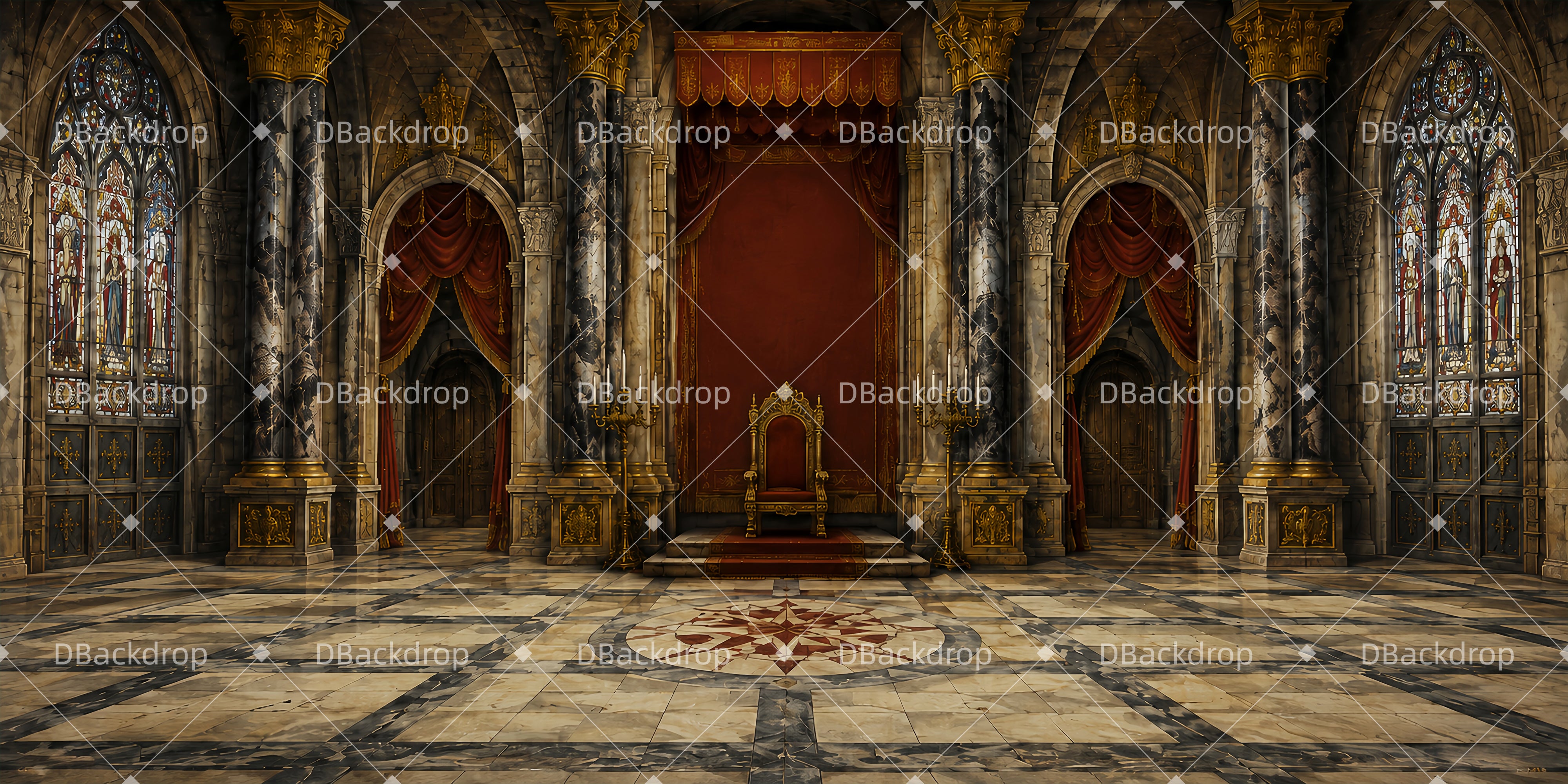 Church Stage Backdrops Royal Court Backdrop For Theater UK LXX66-T124