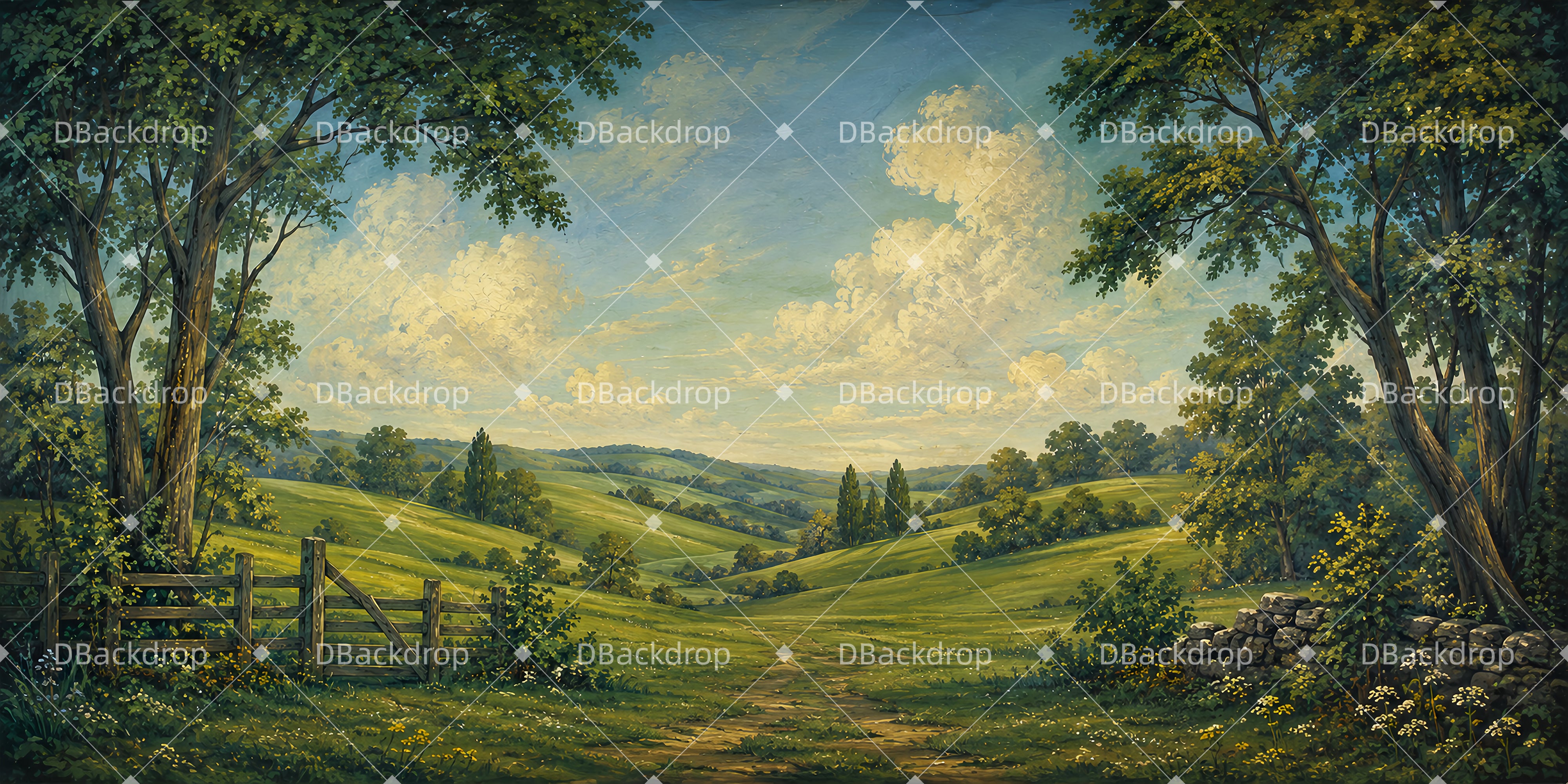 Stage Scenery Backdrops Pastoral Meadow School Play UK Backdrops LXX66-T128