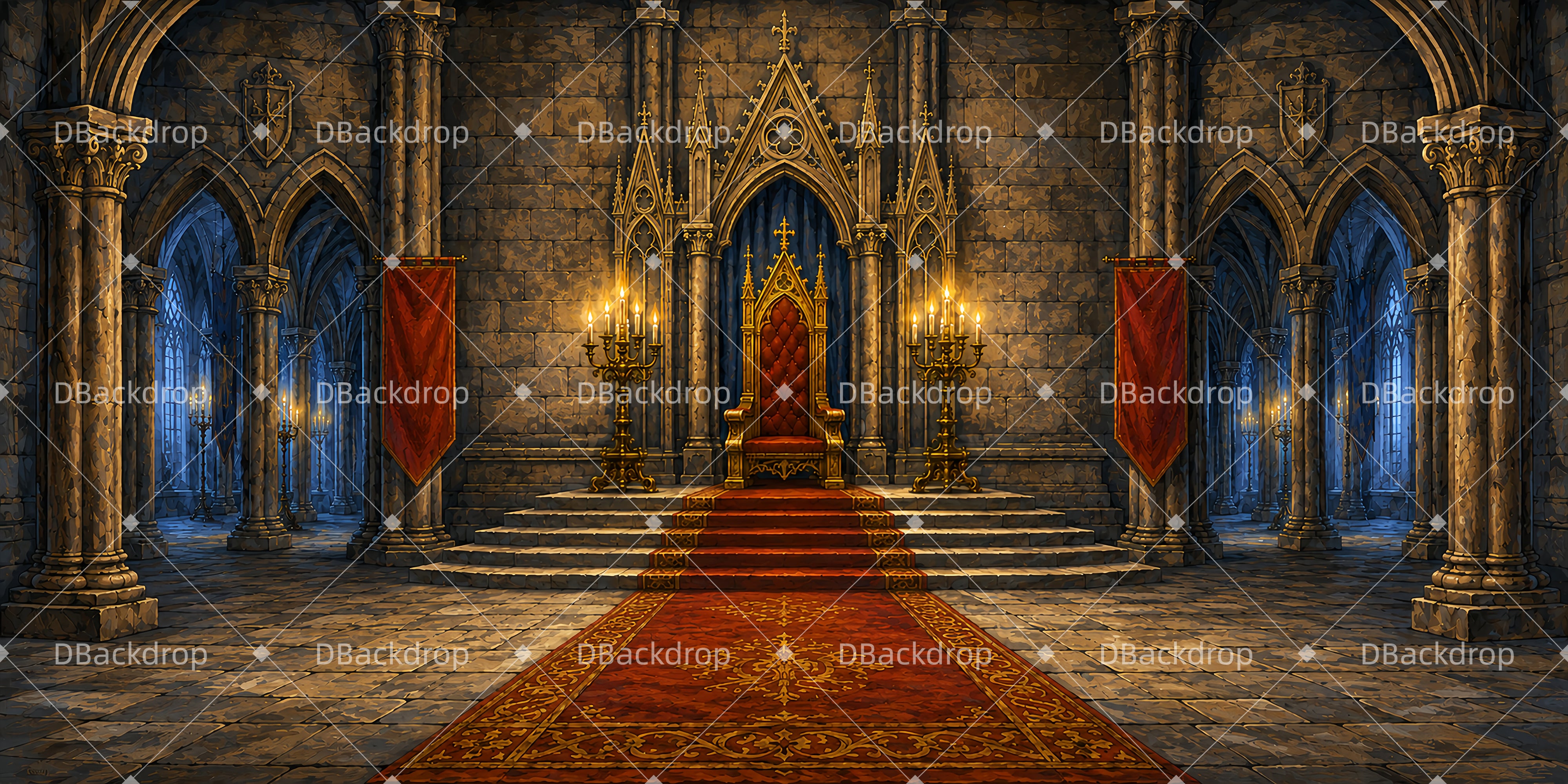 Performance Backdrop Dark Queen Throne Theater Stage Backdrops UK LXX66-T3