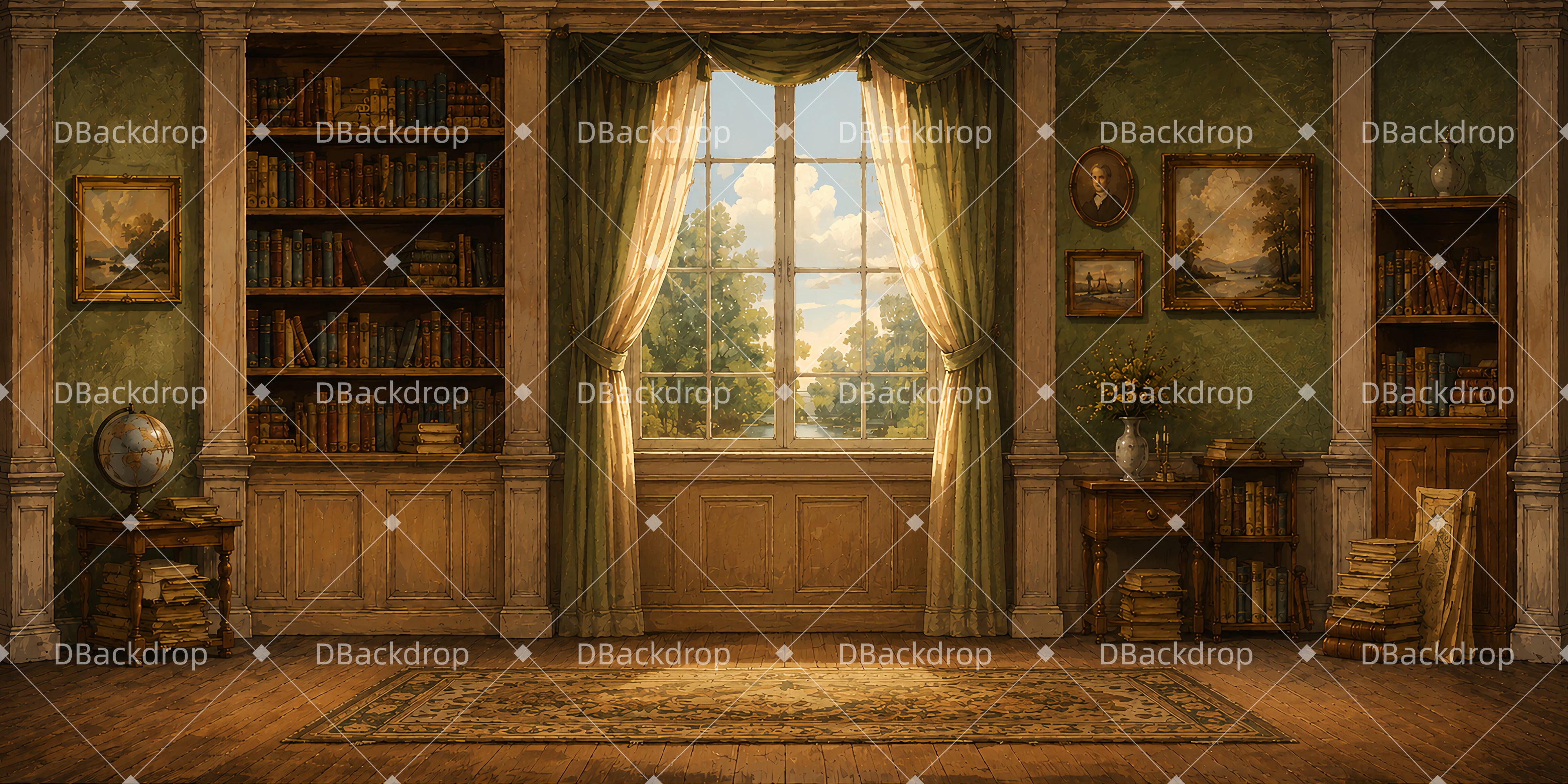 Stage Backdrops Thomas Jefferson's Study Theater Backdrop UK LXX66-T46