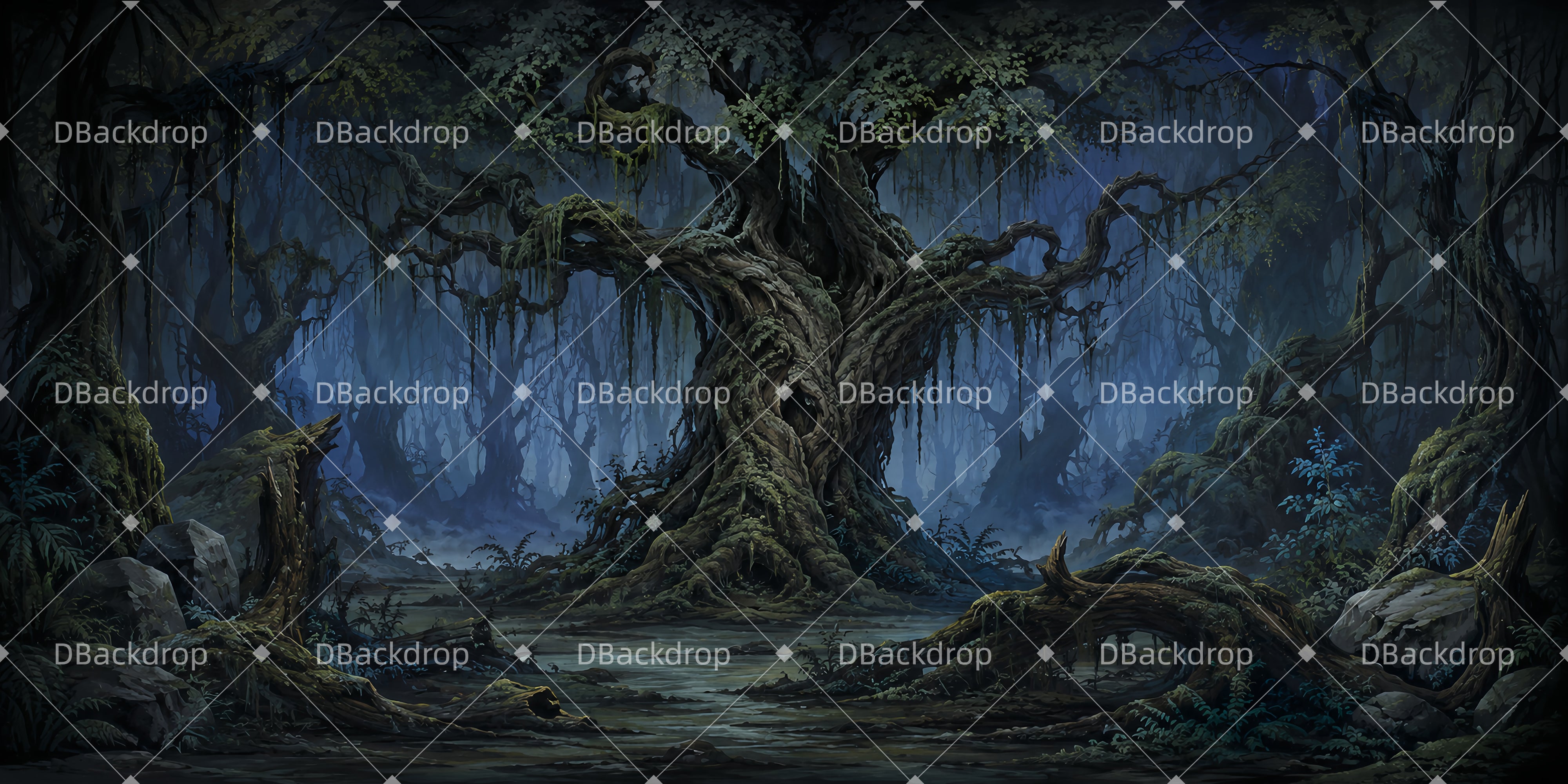 Forest Stage Backdrop Haunted Forest Scene Backdrop For Theater UK LXX66-T7