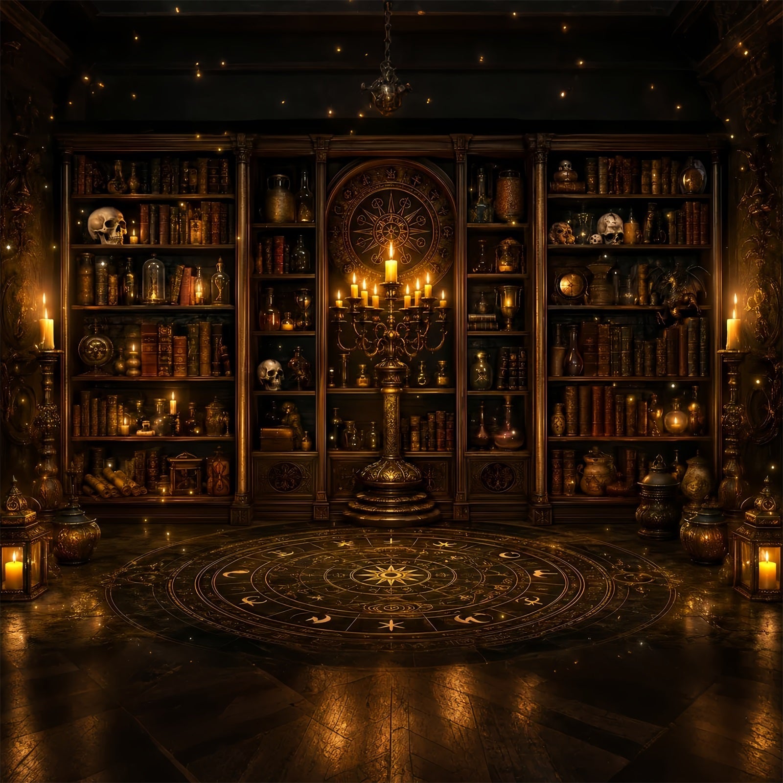 DIY Halloween Backdrop Ideas Occult Candle Library Chamber Scary Backdrops For Halloween UK LXX67-140