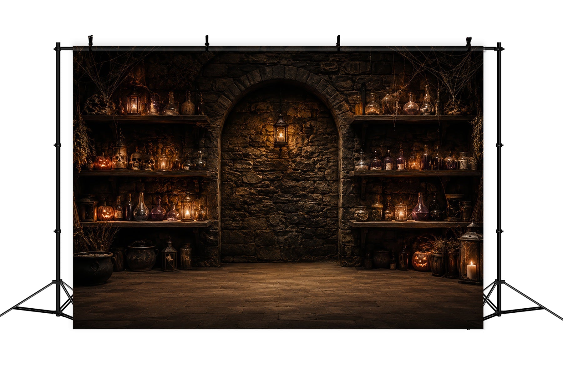 Halloween Backdrop Photos Potion Bottle Stone Cellar DIY Halloween Photo Backdrop UK LXX67-159