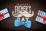 Father’s Day Backdrop with Gift Box Mustache Bow UK M-45
